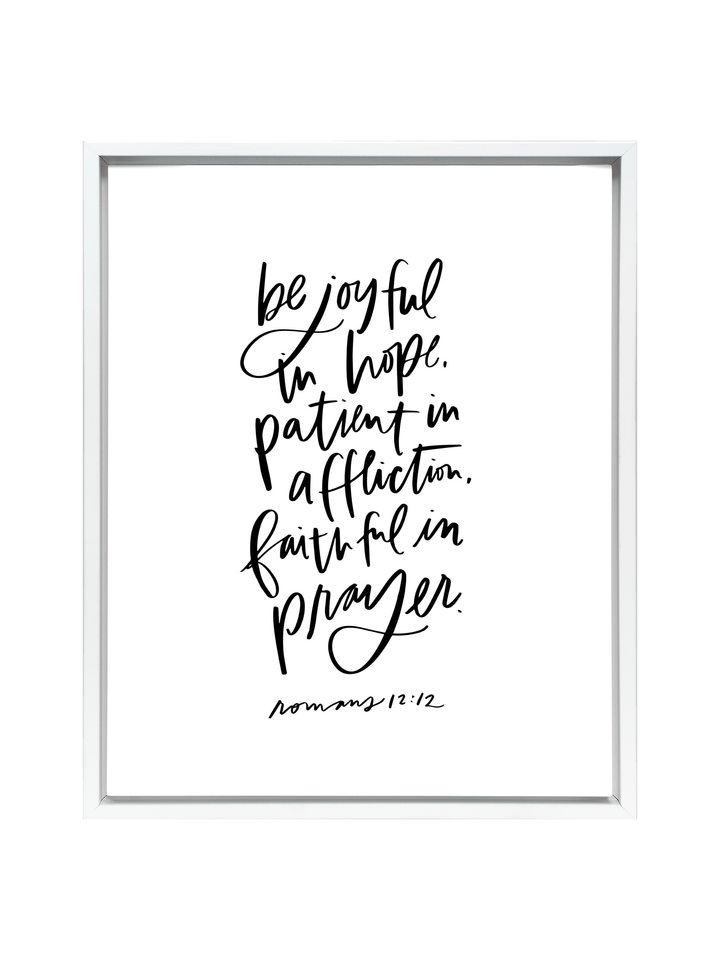 Be Joyful (Romans 12:12) | Pure White | Canvas