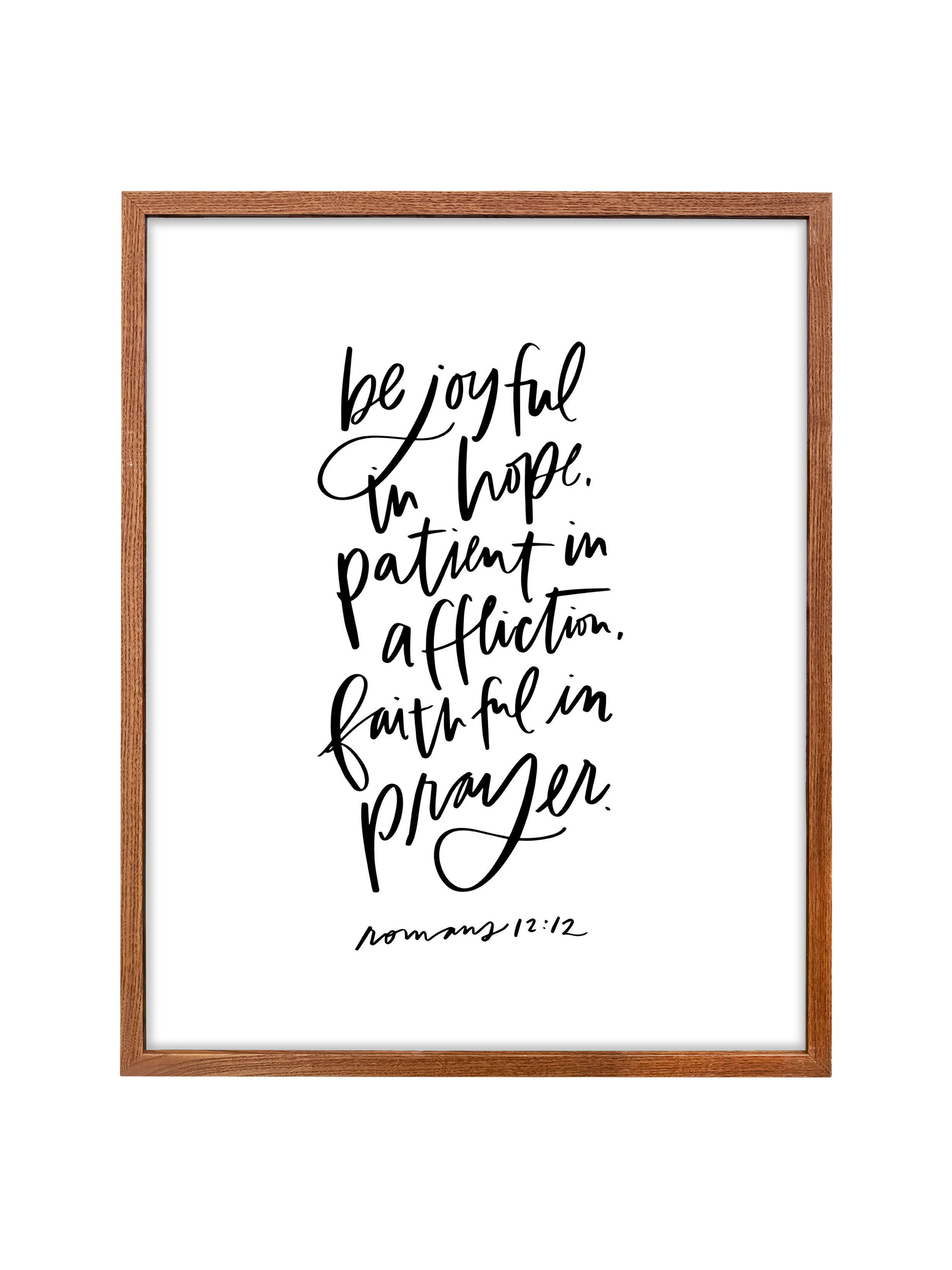 Be Joyful (Romans 12:12) | Pure White | Canvas