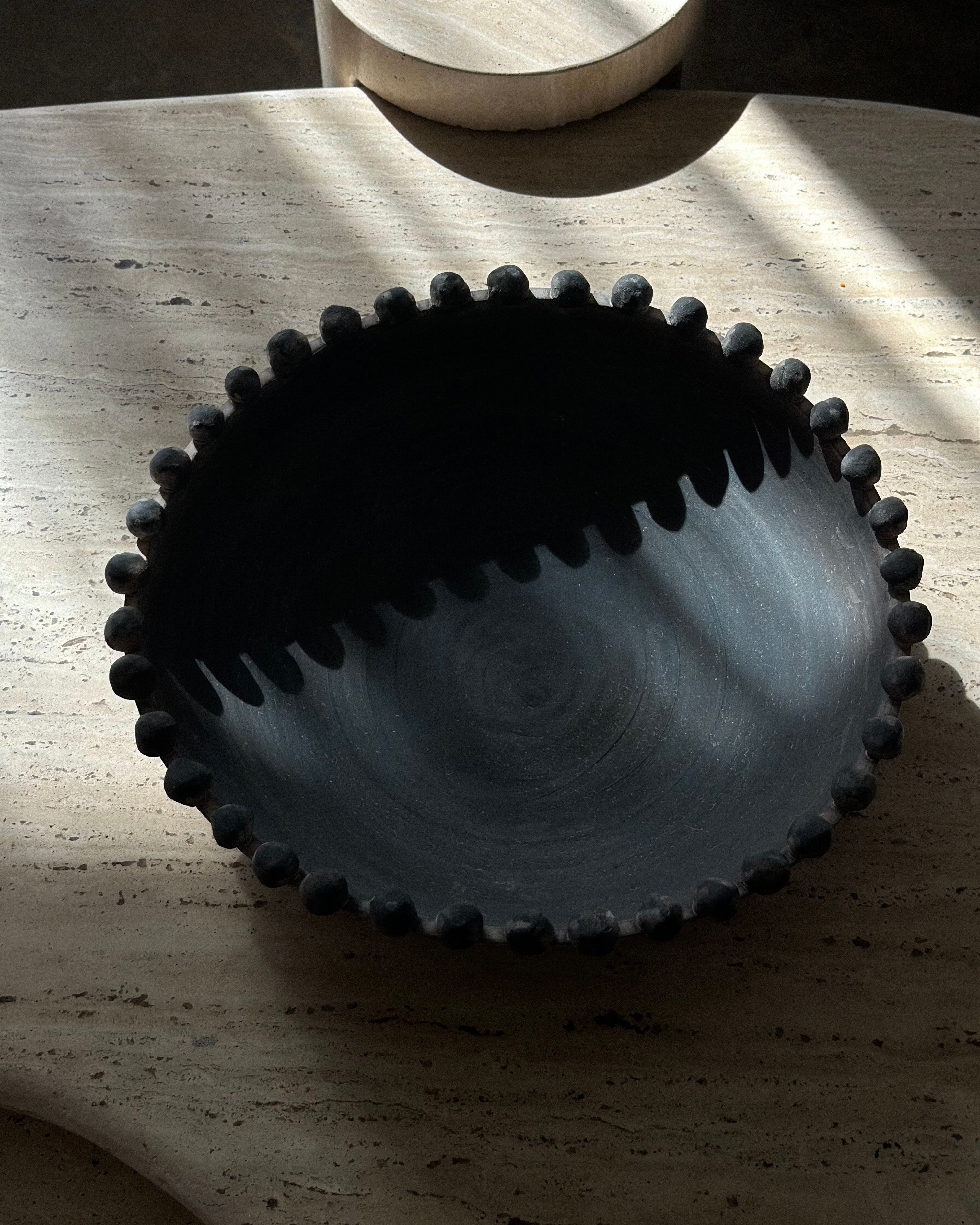 Rocco Earthenware Decorative Bowl - Organic Contours Rustic 16.5"