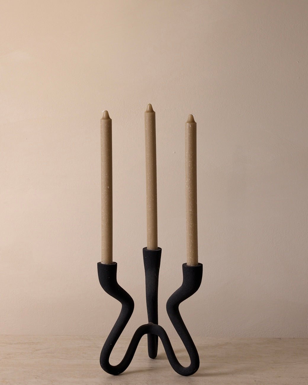 Ebony Elevated Black Aluminum Candelabra