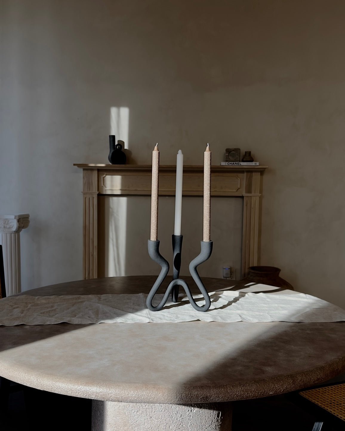 Ebony Elevated Black Aluminum Candelabra