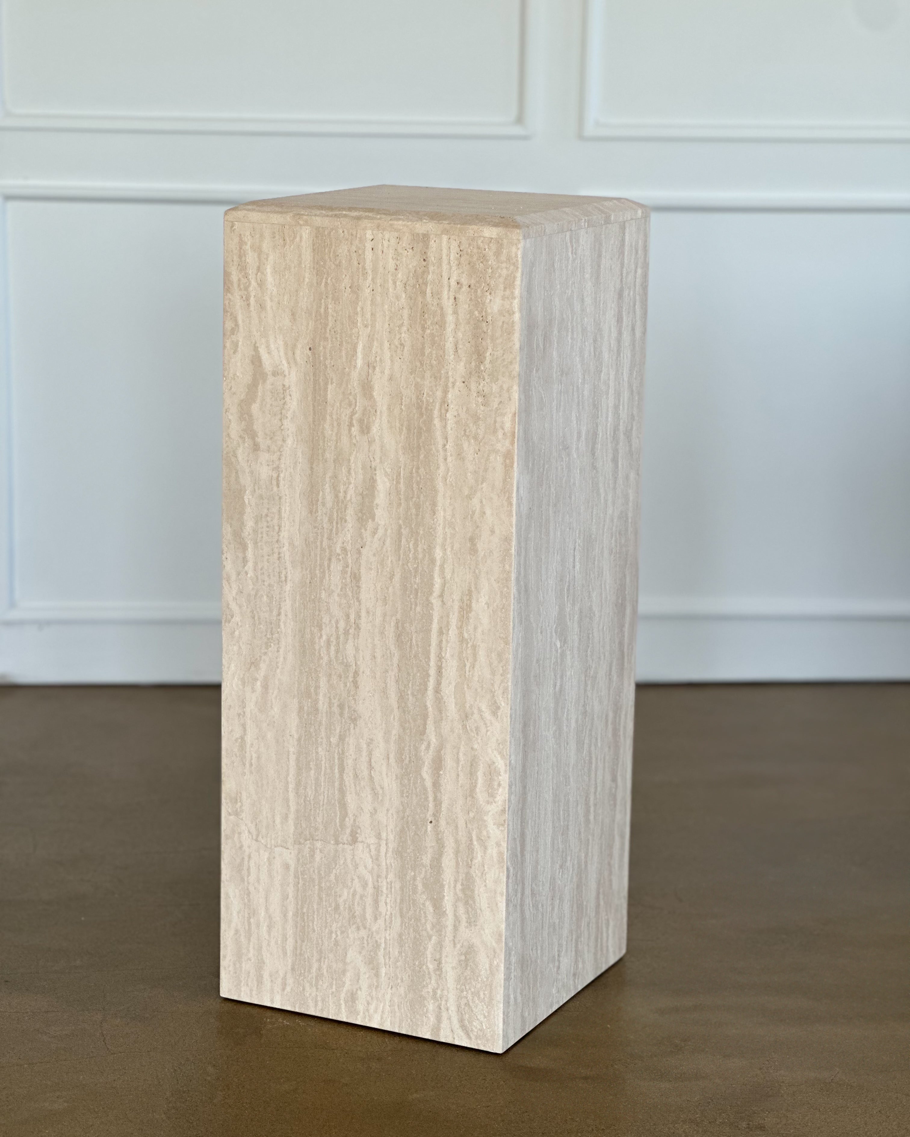 Honed Travertine Column Medium 31" - Natural Stone Pillar