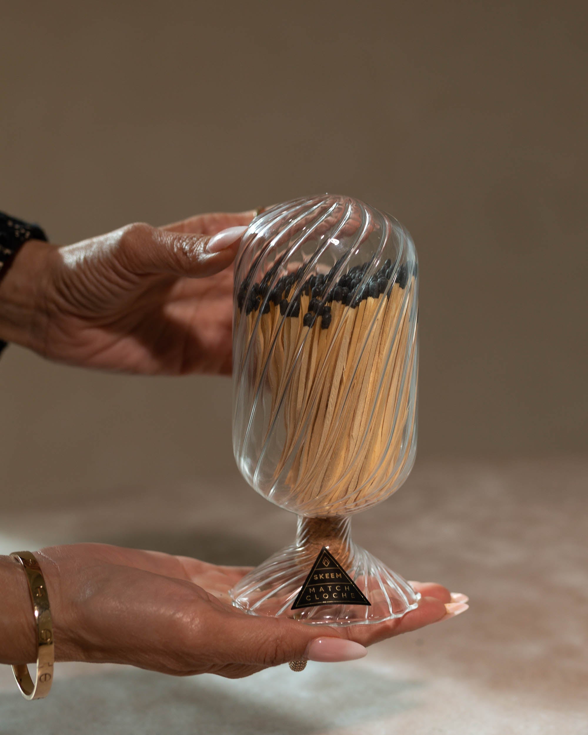 Voltaire Hand-Blown Glass Match Cloche - 120 Matches Display