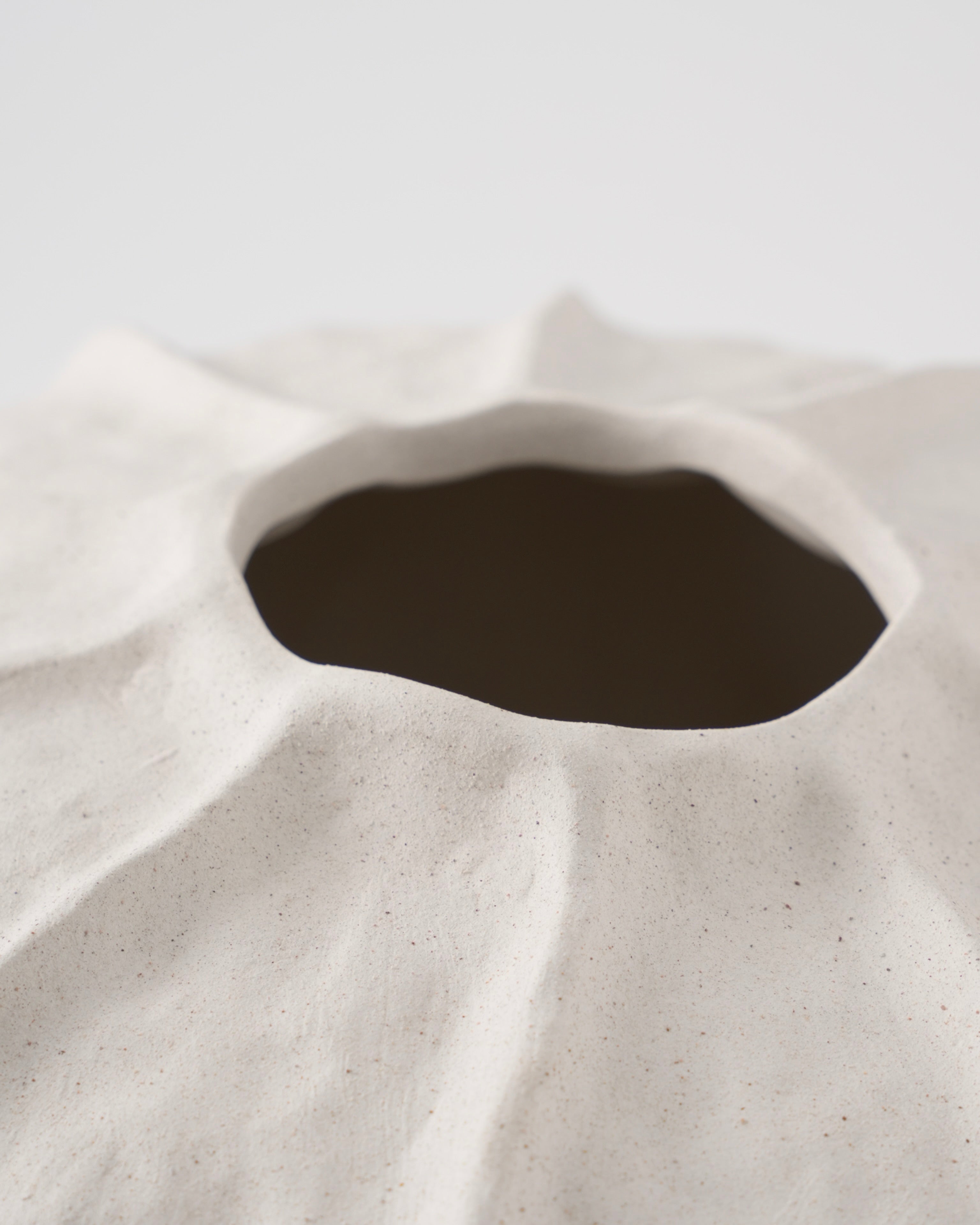 Grace Ceramic Vase - White Textured 13.4" H