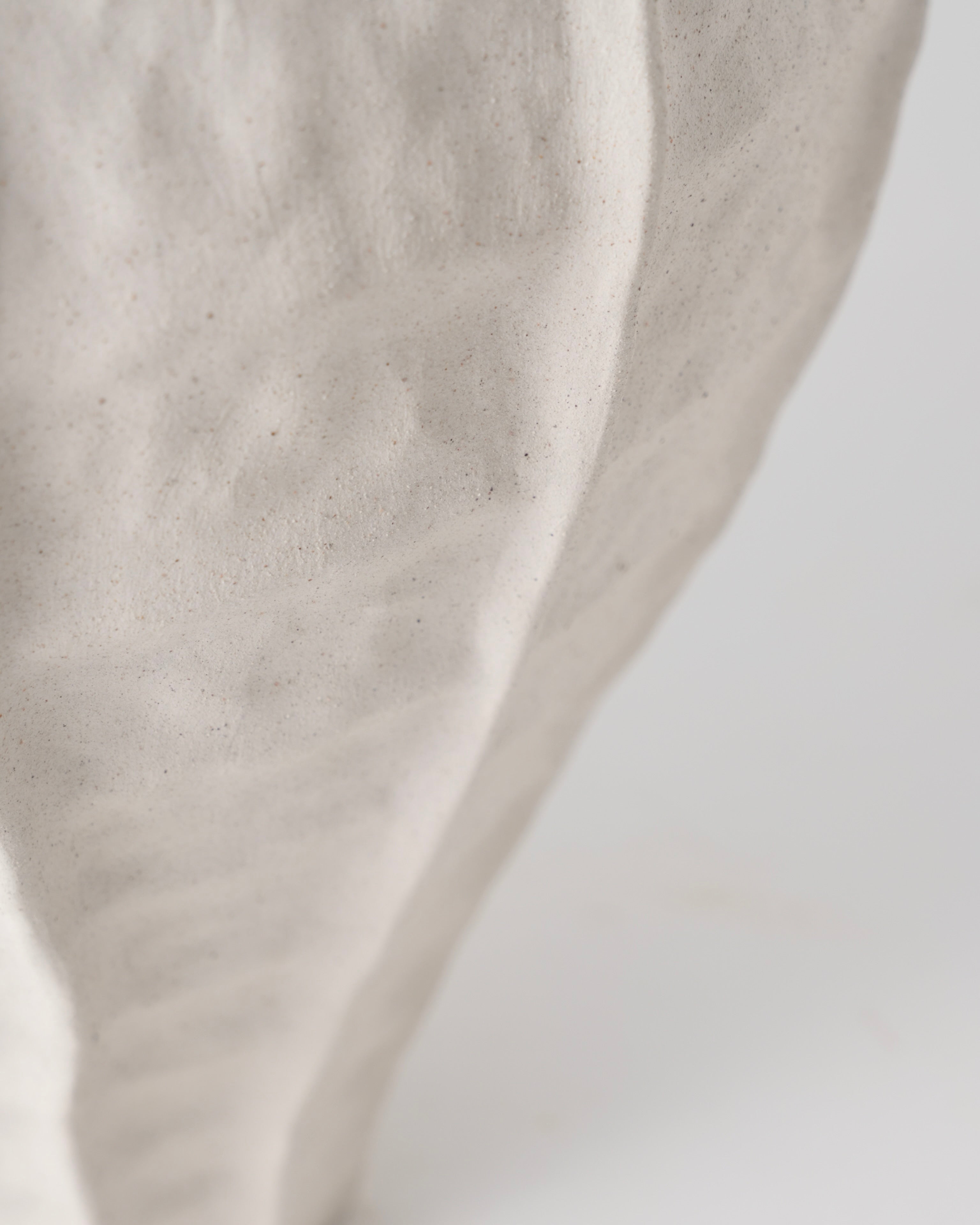 Grace Ceramic Vase - White Textured 13.4" H