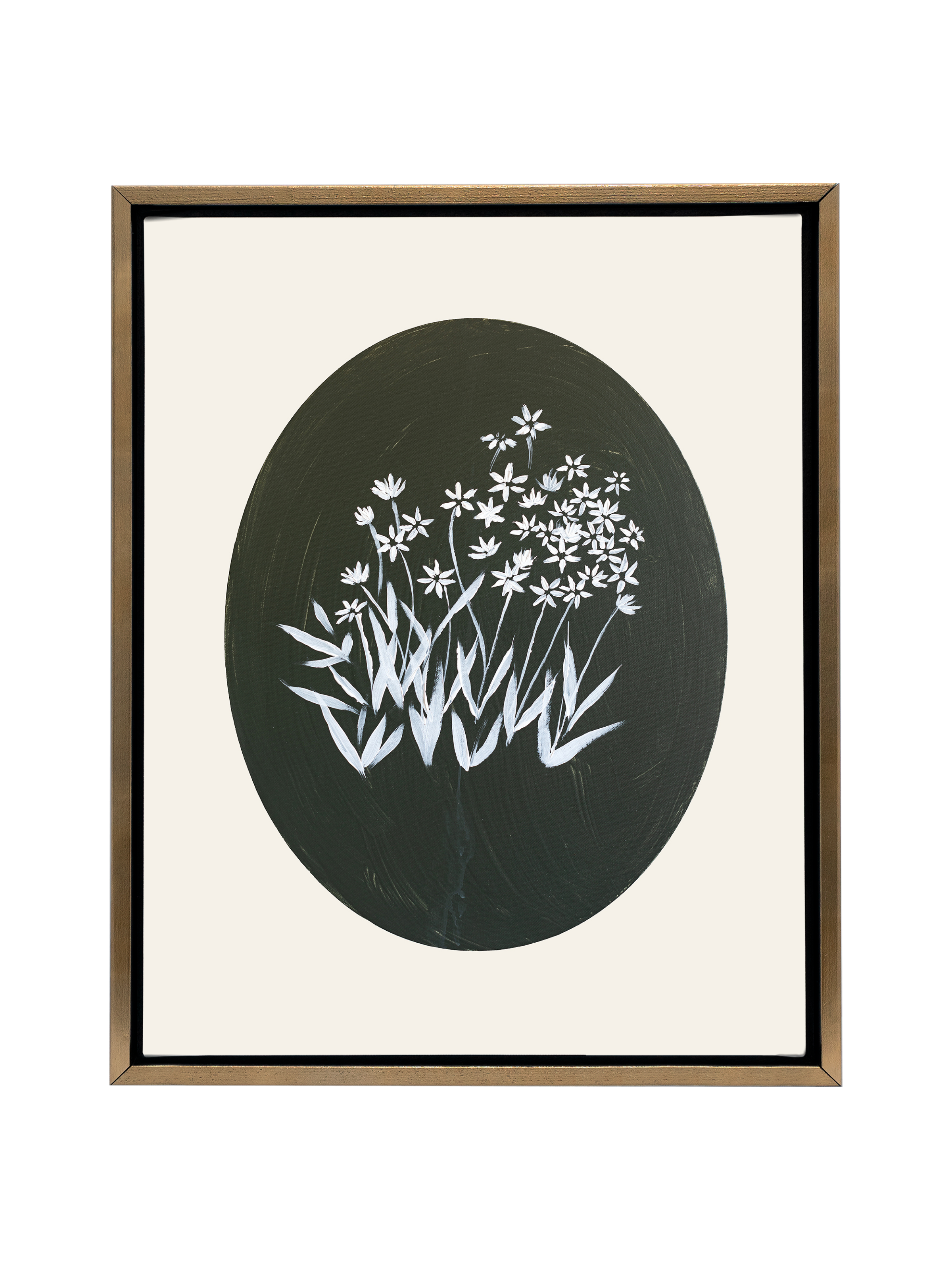 Bethlehem Flower Oval | Alabaster | Canvas