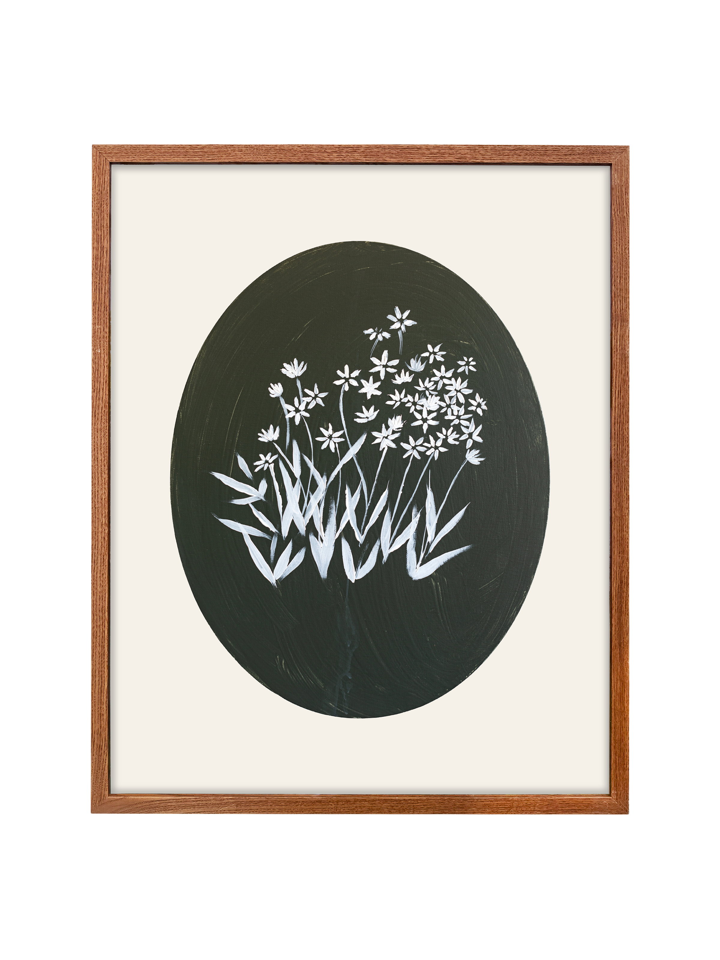 Bethlehem Flower Oval | Alabaster | Canvas