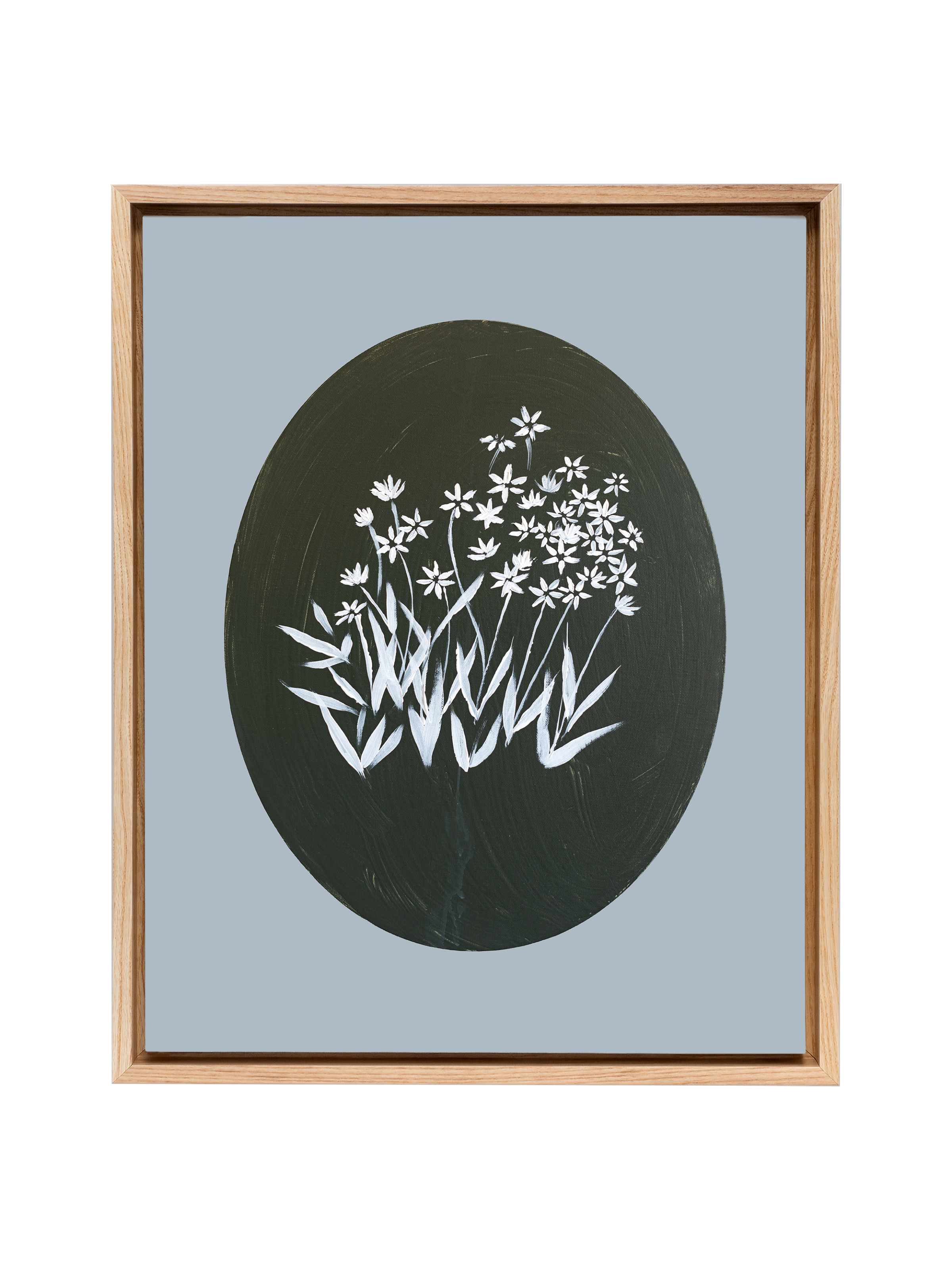 Bethlehem Flower Oval | Dusty Blue | Canvas