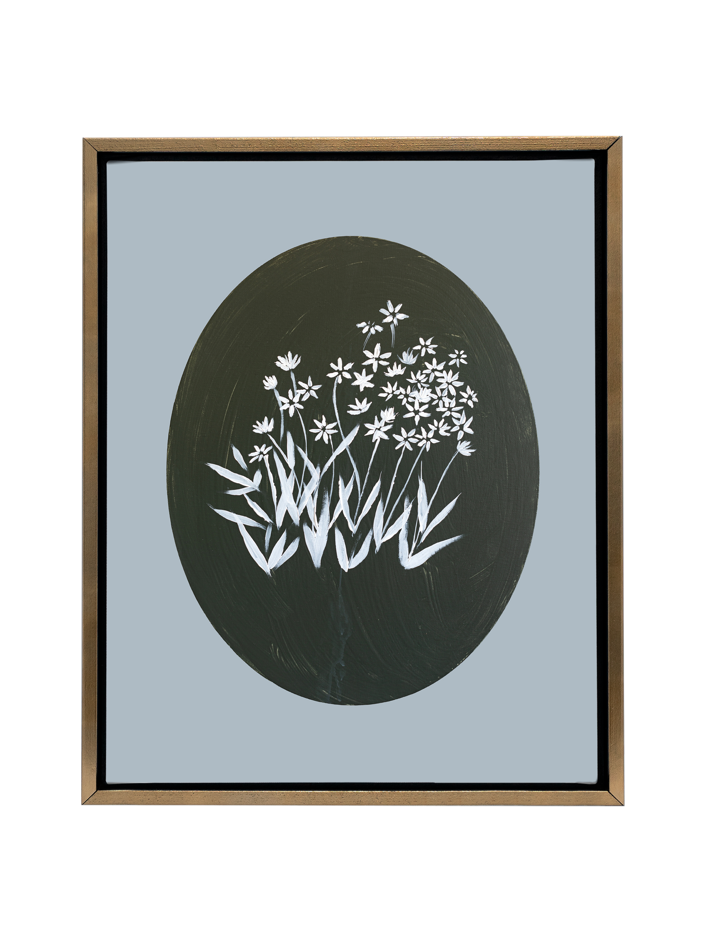 Bethlehem Flower Oval | Dusty Blue | Canvas