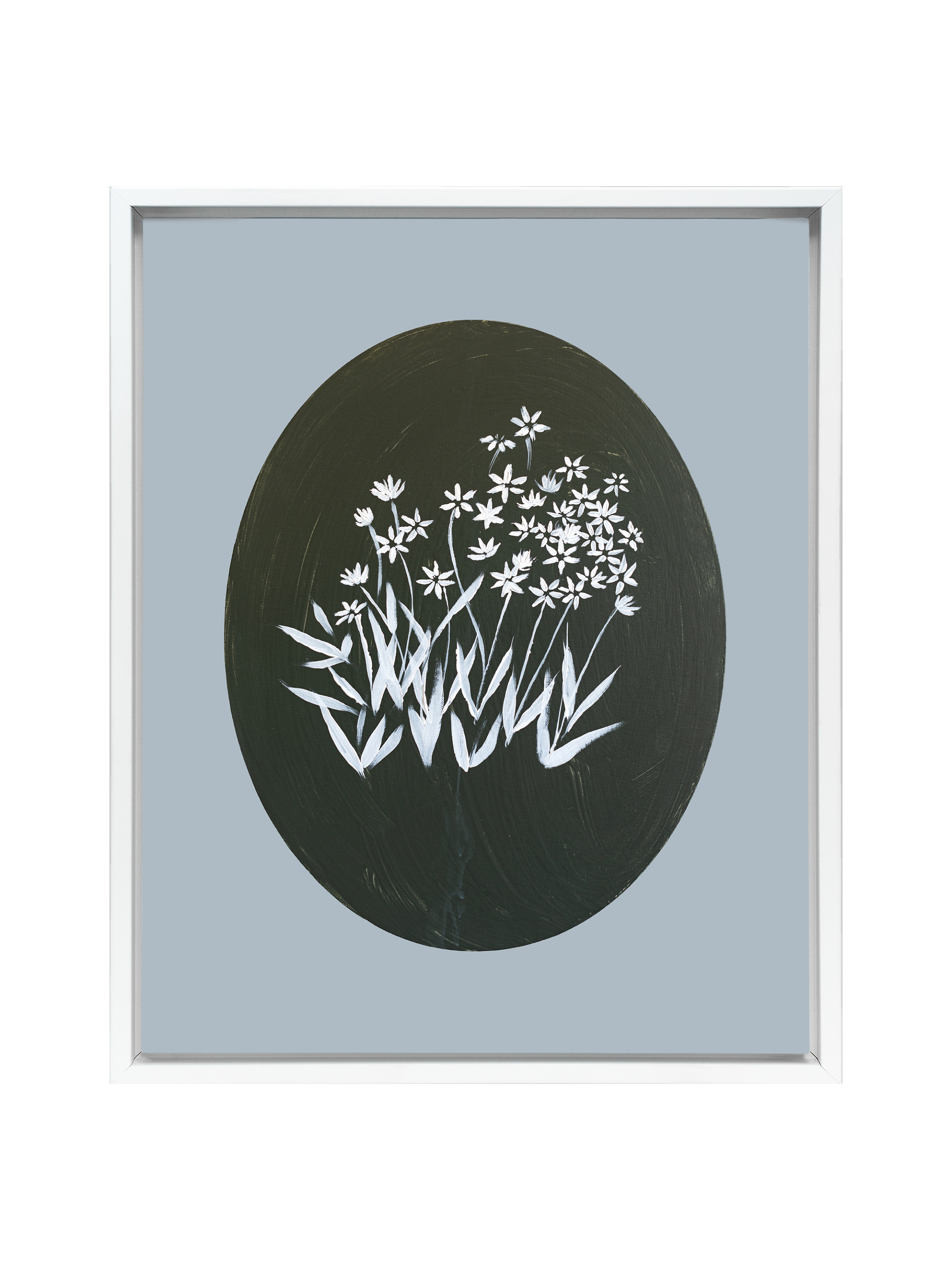 Bethlehem Flower Oval | Dusty Blue | Canvas