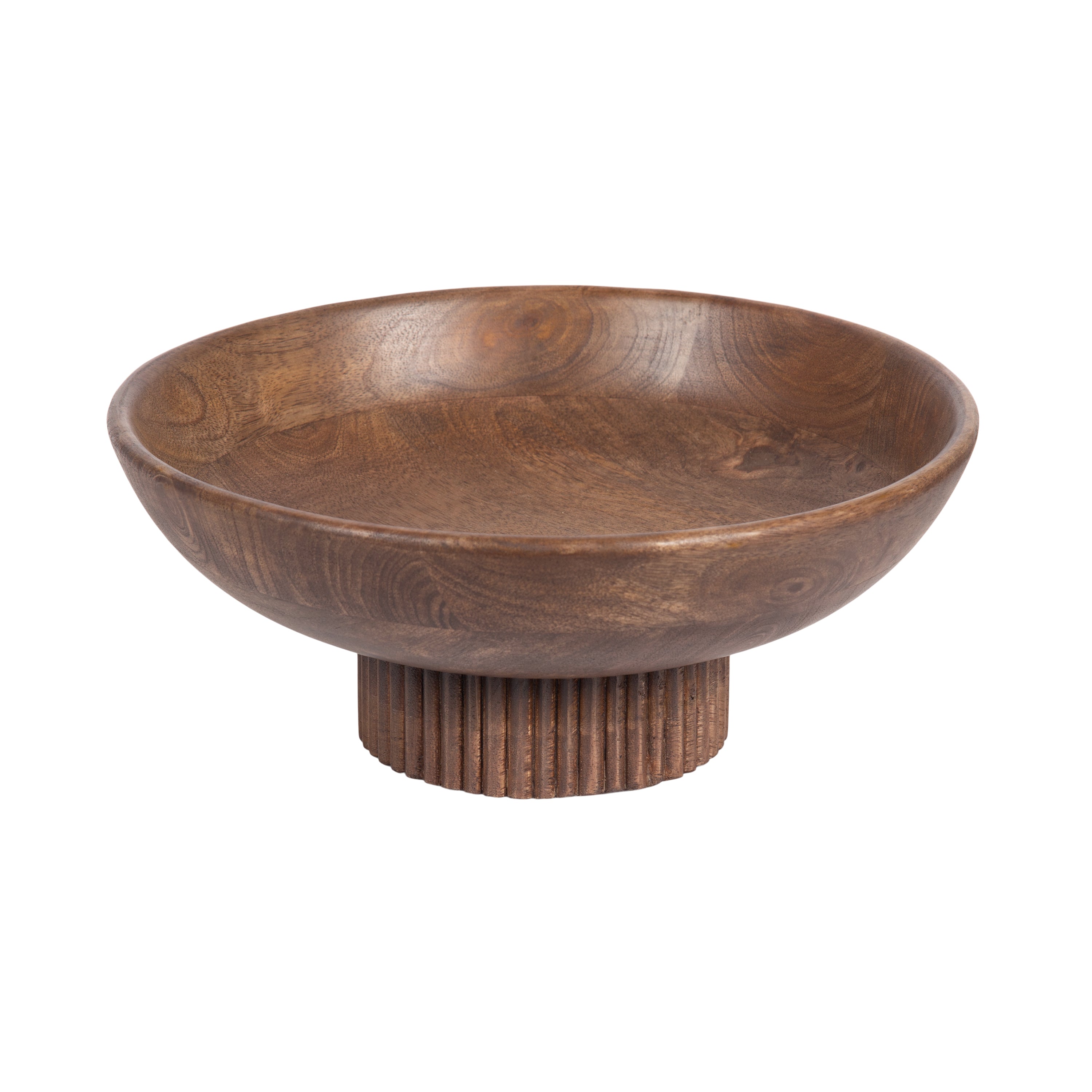 Rooks Ribbed Wood Bowl