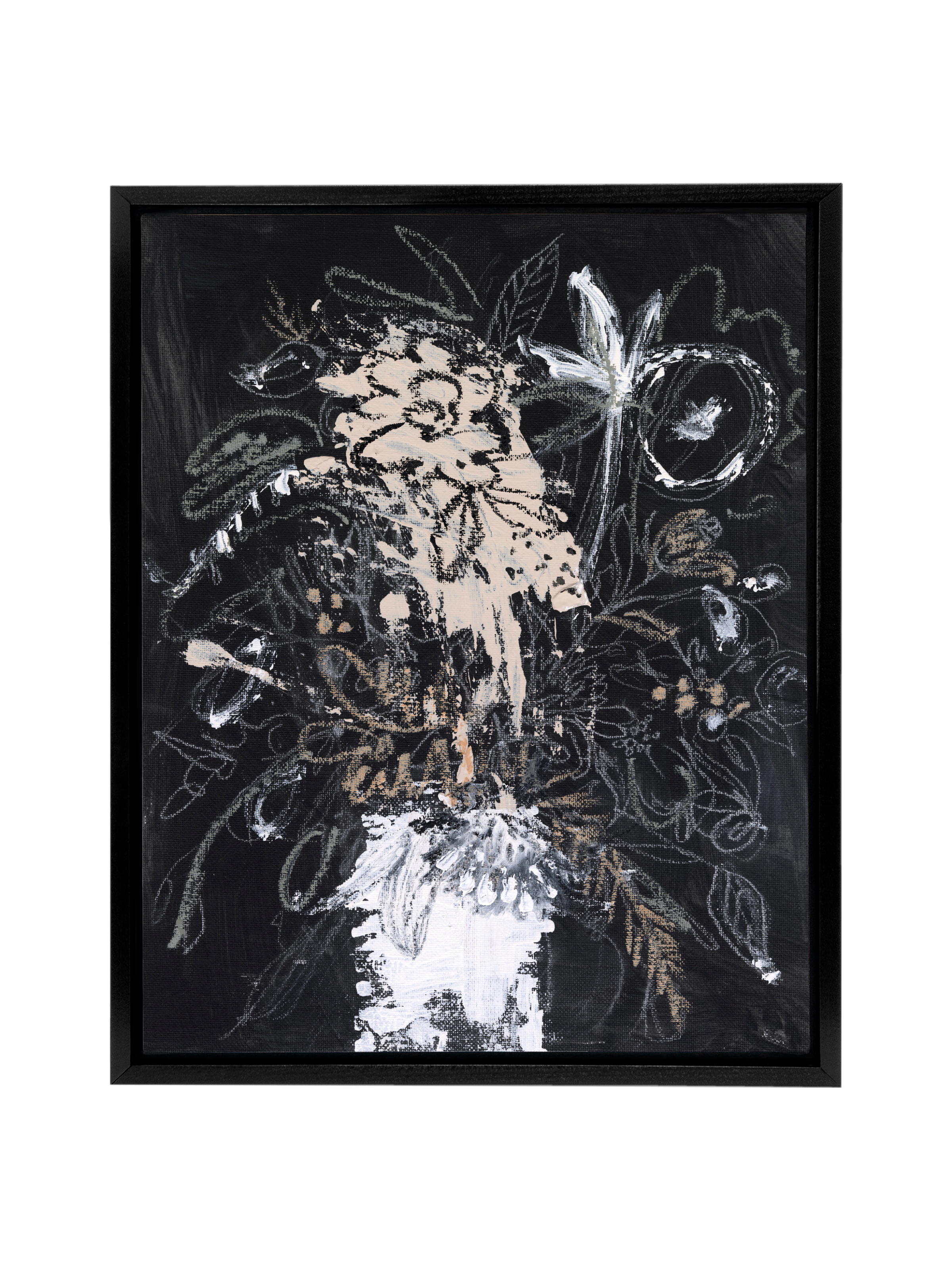 Black Floral Sketch | Canvas