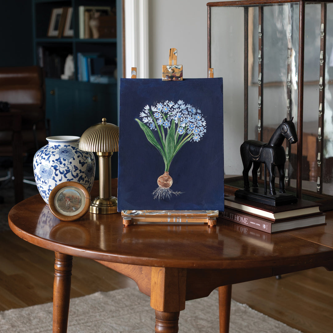 Little Blue Flowers Botanical Canvas Wall Art
