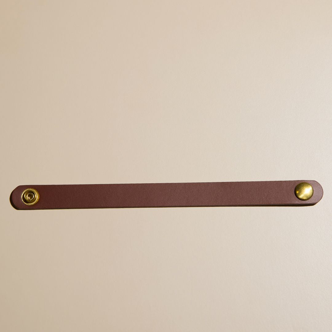 Brown Thin Leather Cuff Bracelet