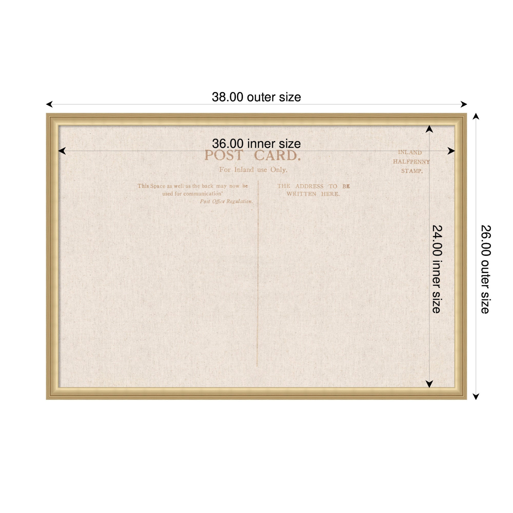 Framed Fabric Pinboard Linen Vintage Post Card Wall Organization