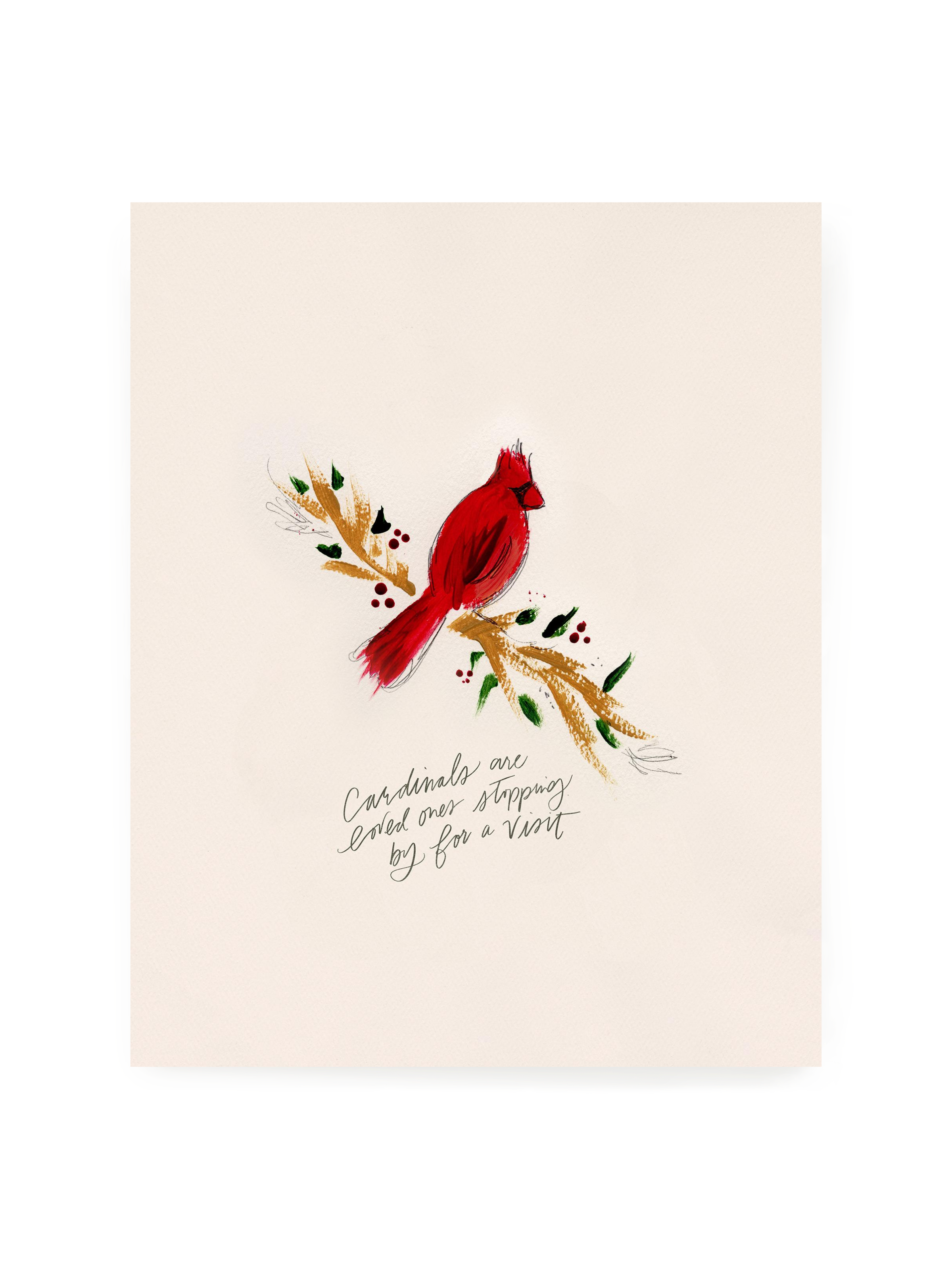 Cardinals Remind Us Luxe Art Print