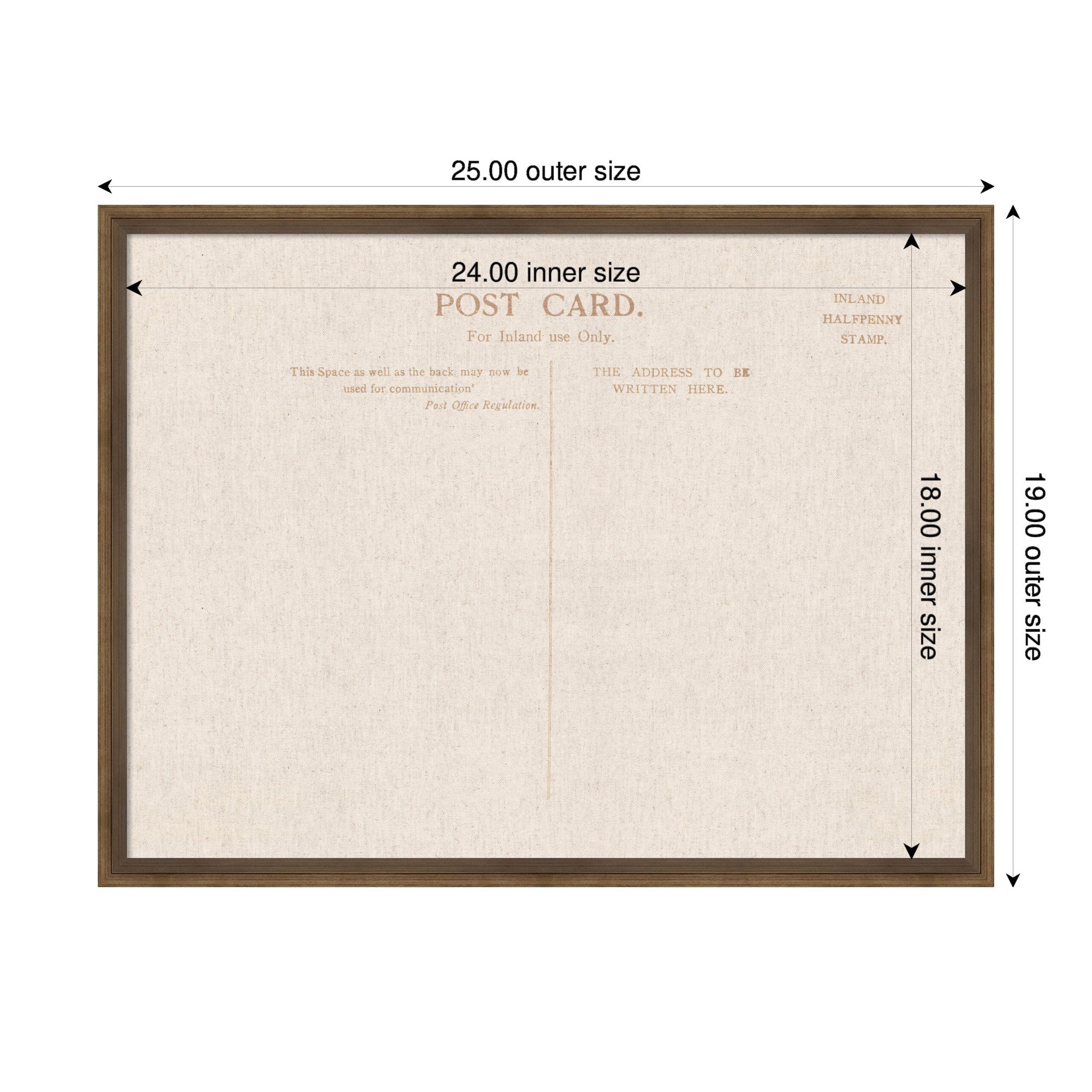 Framed Fabric Pinboard Linen Vintage Post Card Wall Organization