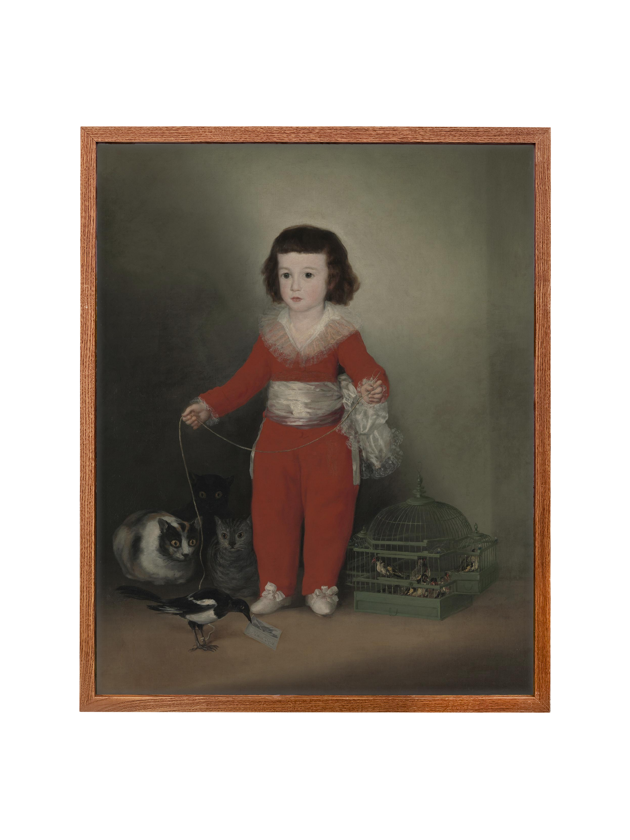 Child With Bird In Red Suit | Canvas