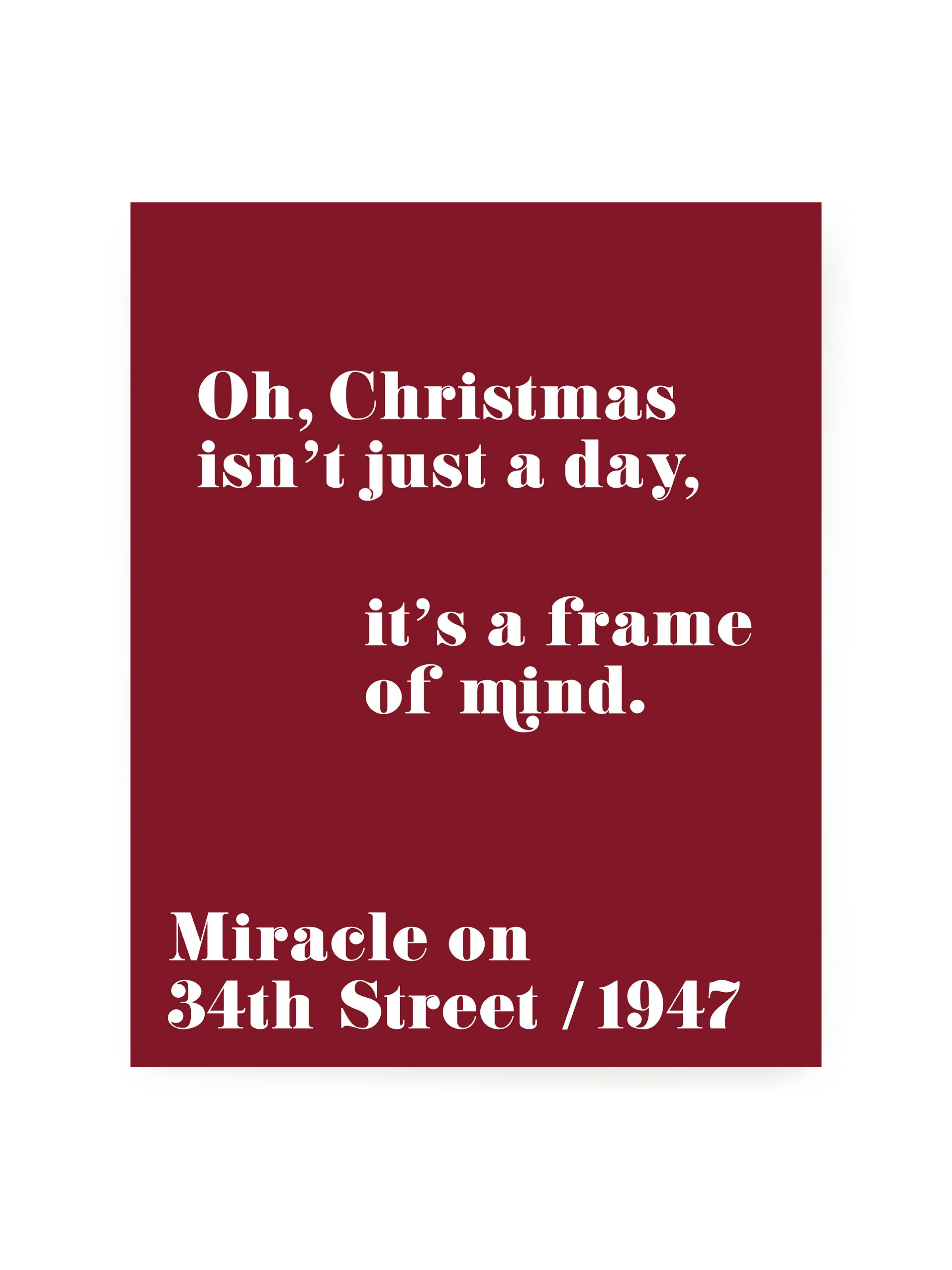 Christmas Isn't Just a Day (Miracle on 34th Street) | Holiday Red | Art Print