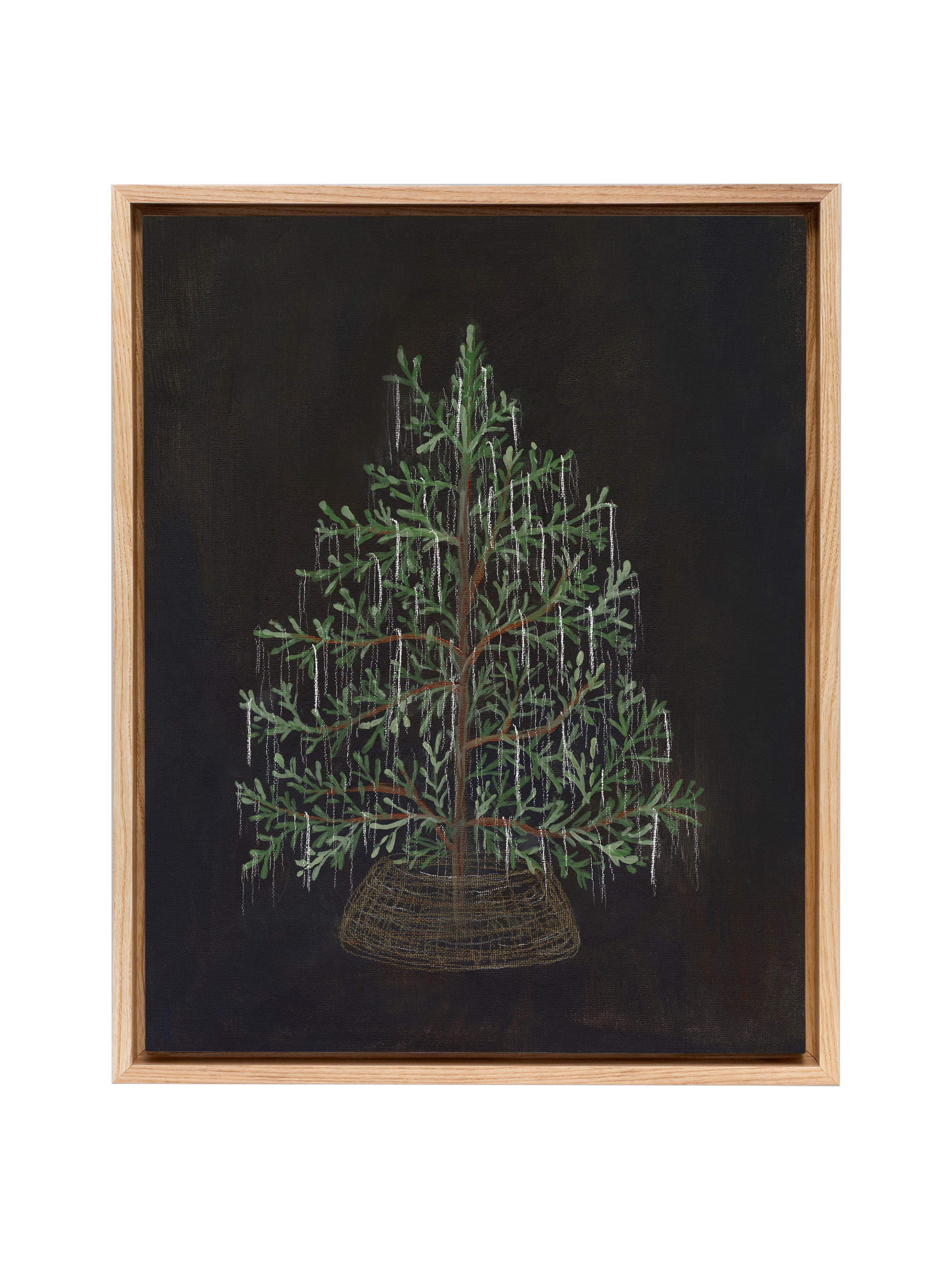 Christmas Tree with Tinsel | Canvas