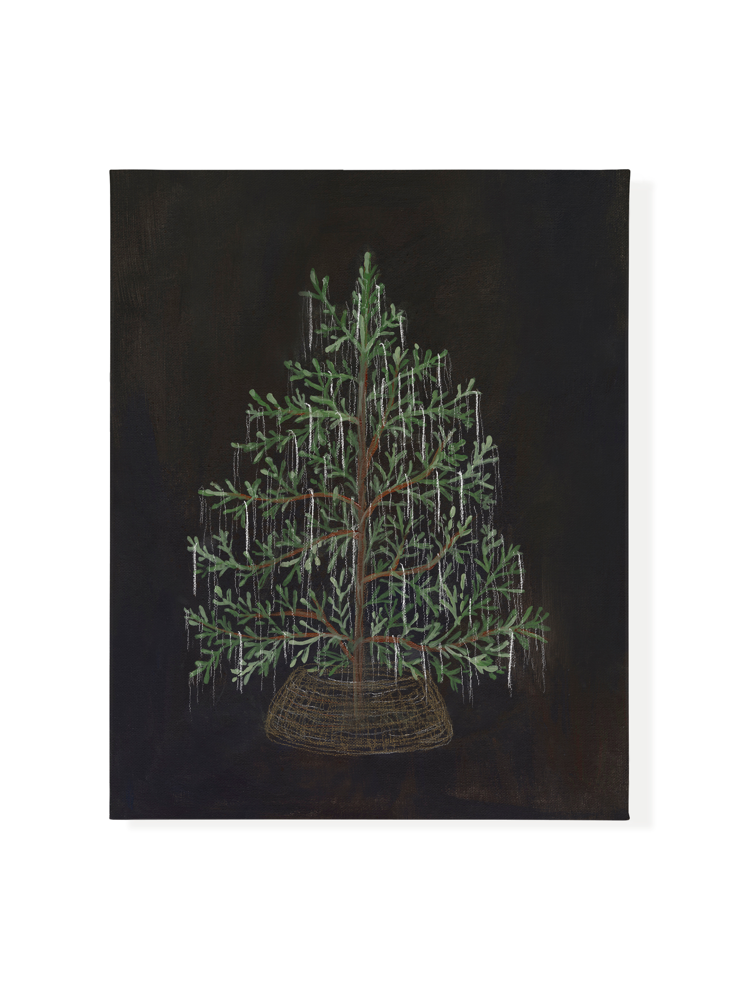 Christmas Tree with Tinsel | Canvas
