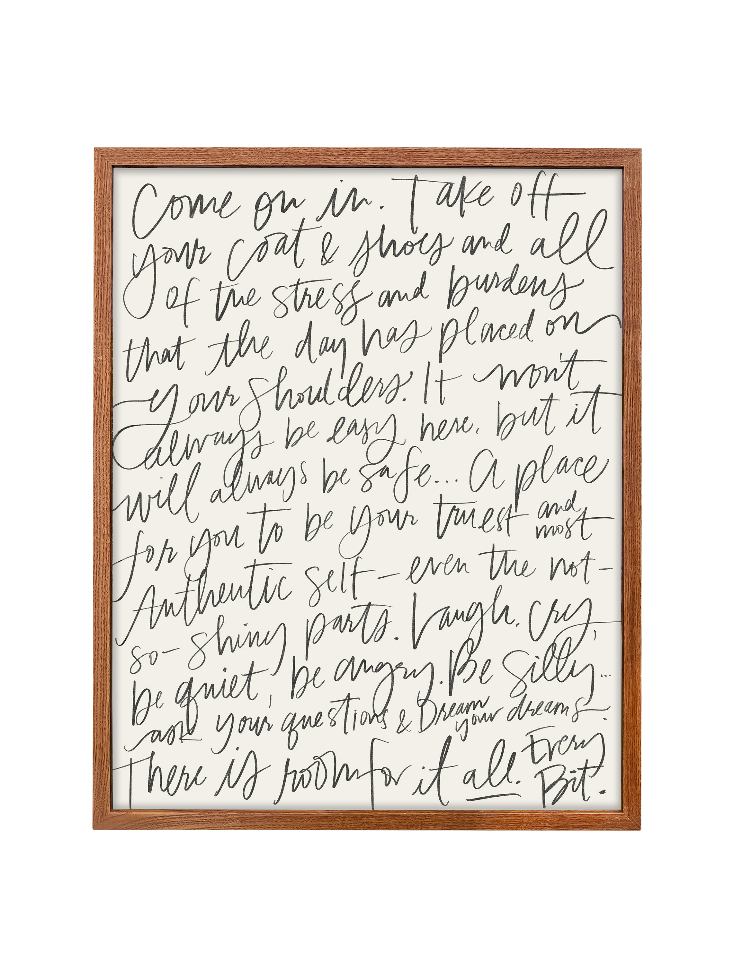 Come On In in Lettering | Alabaster | Canvas