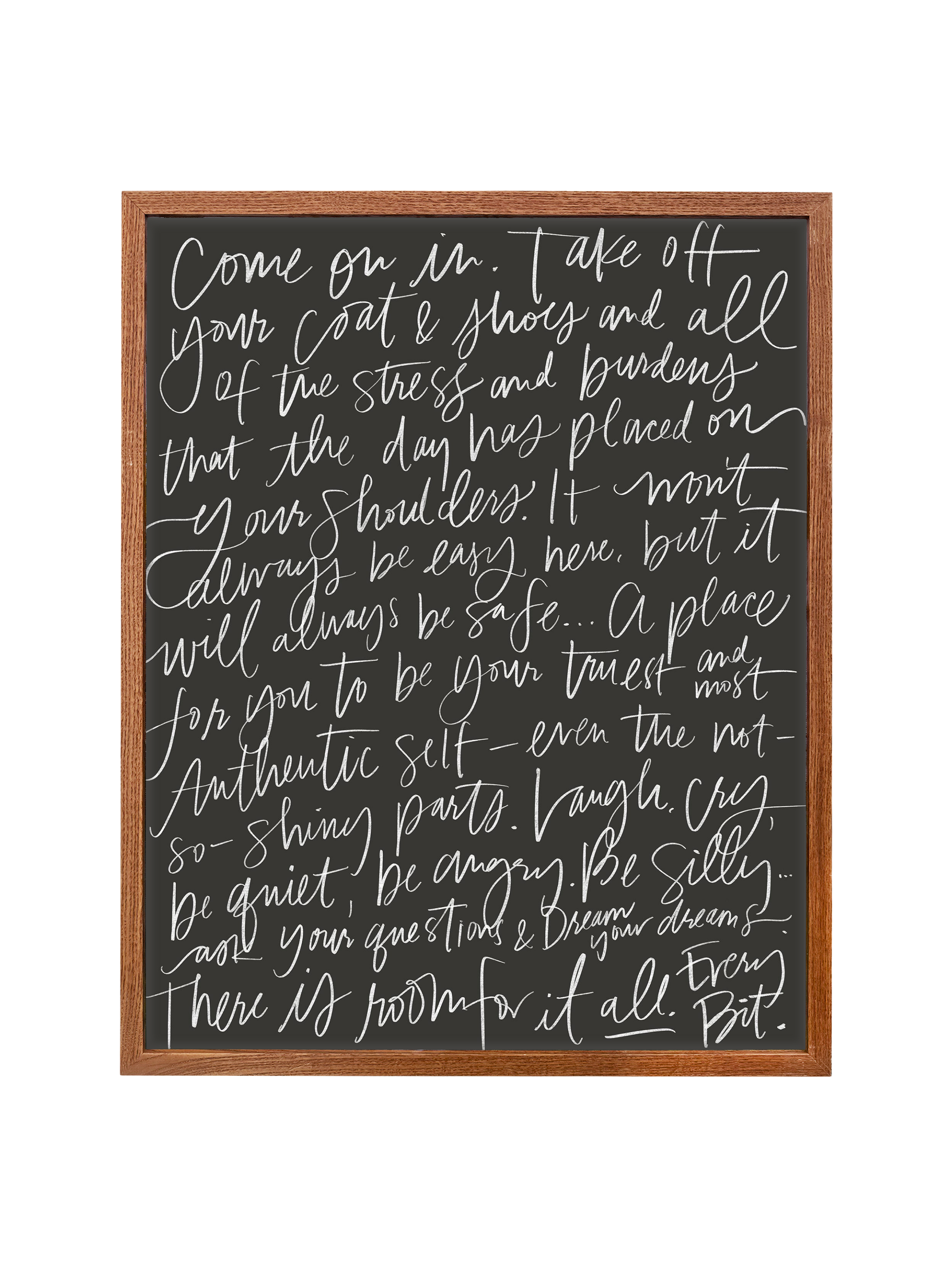 Come On In in Lettering | Charcoal | Canvas