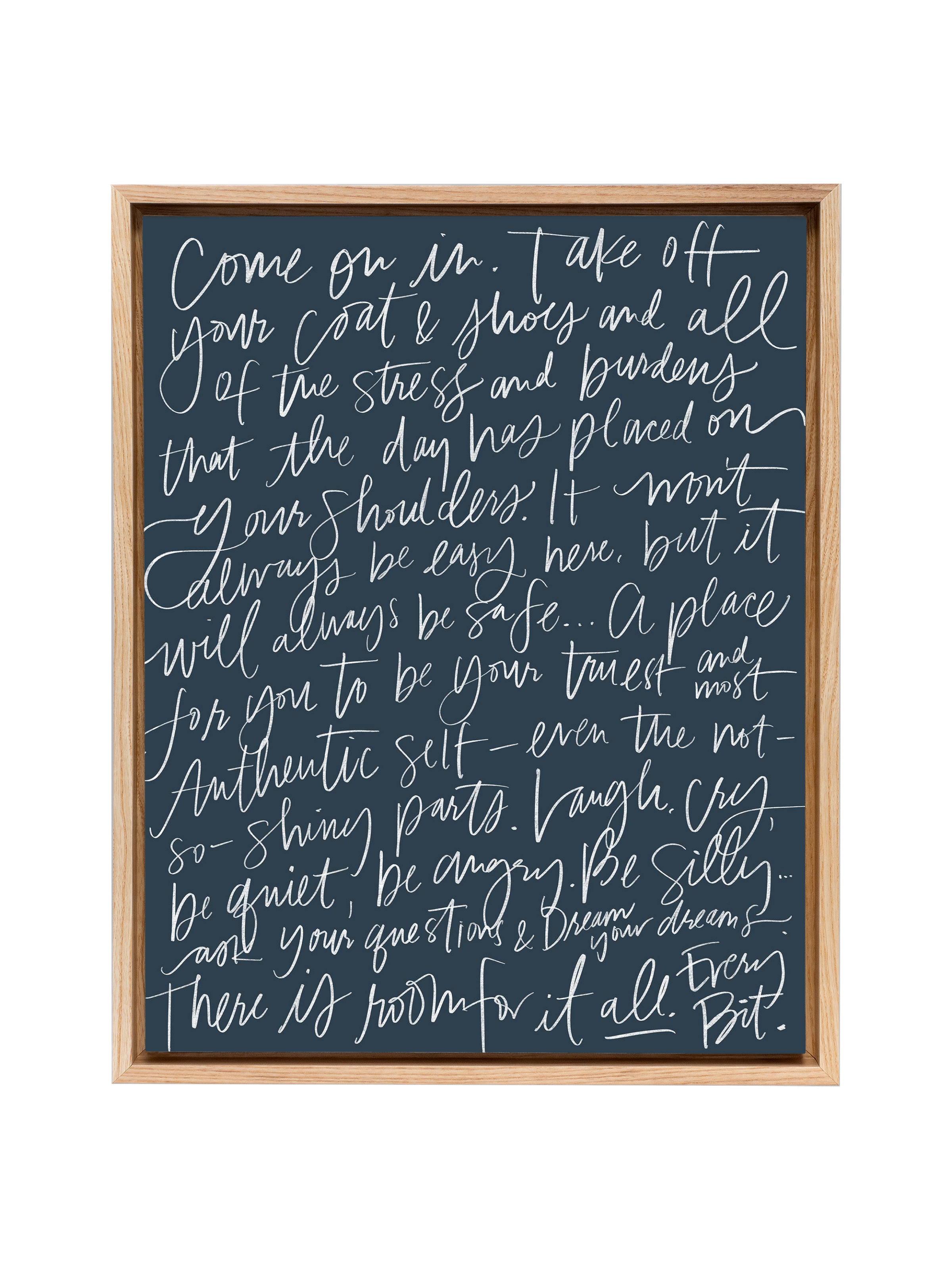 Come On In in Lettering | Interior Navy | Canvas