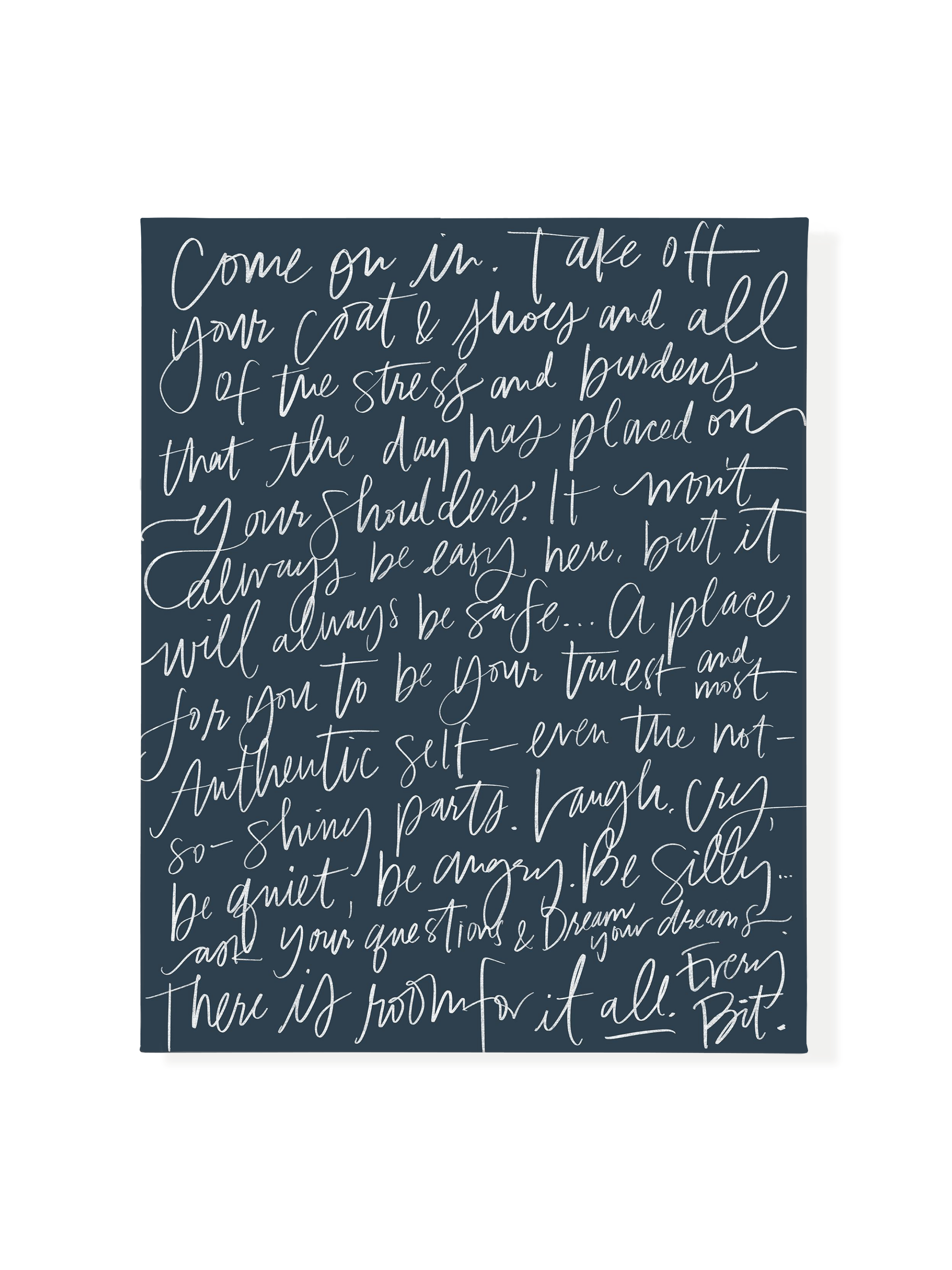 Come On In in Lettering | Interior Navy | Canvas