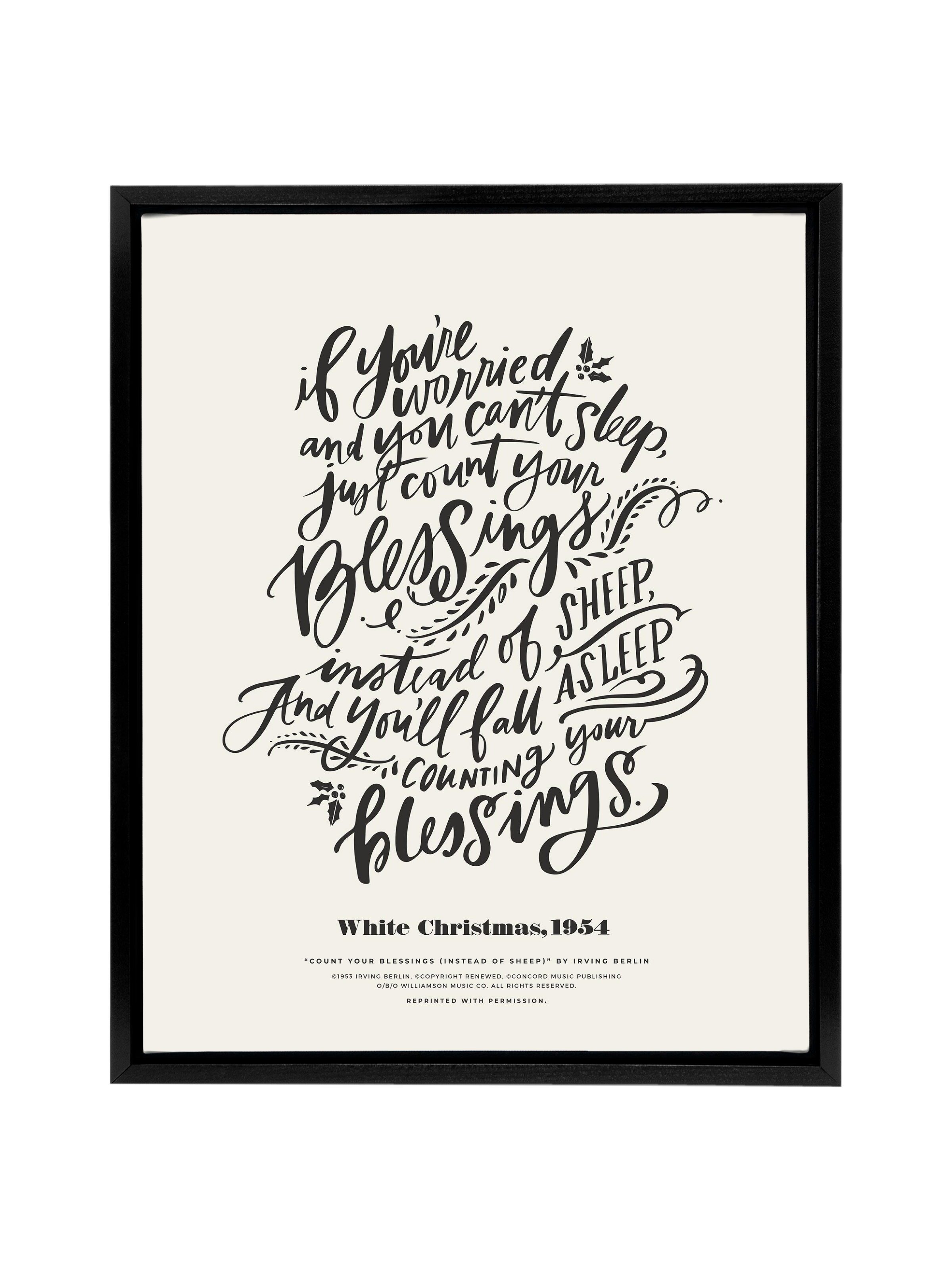 Count Your Blessings (White Christmas) | Alabaster | Canvas