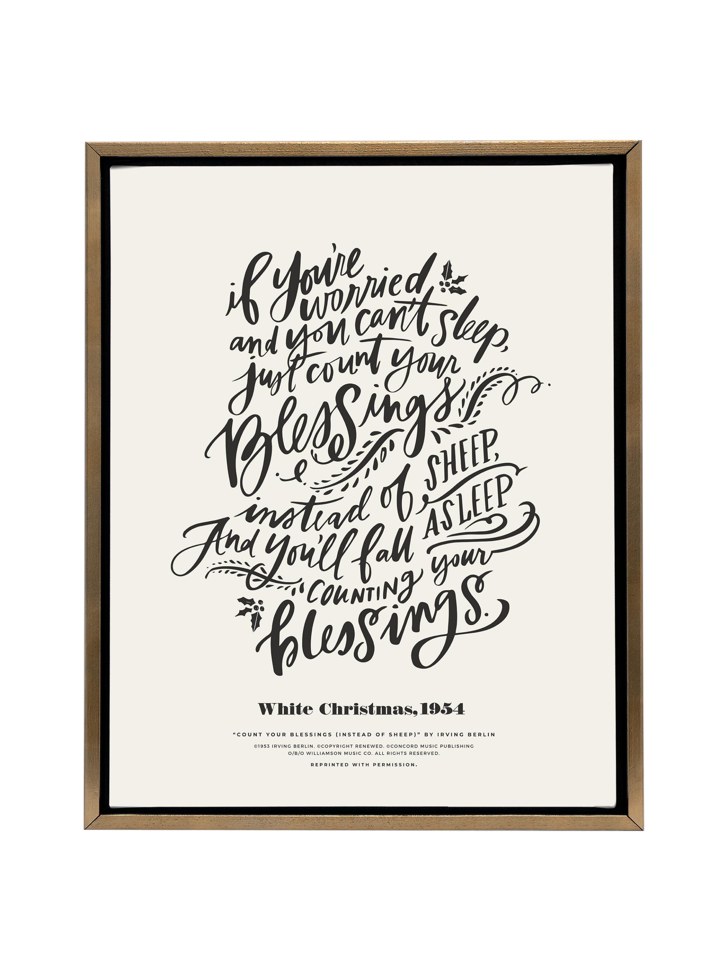 Count Your Blessings (White Christmas) | Alabaster | Canvas