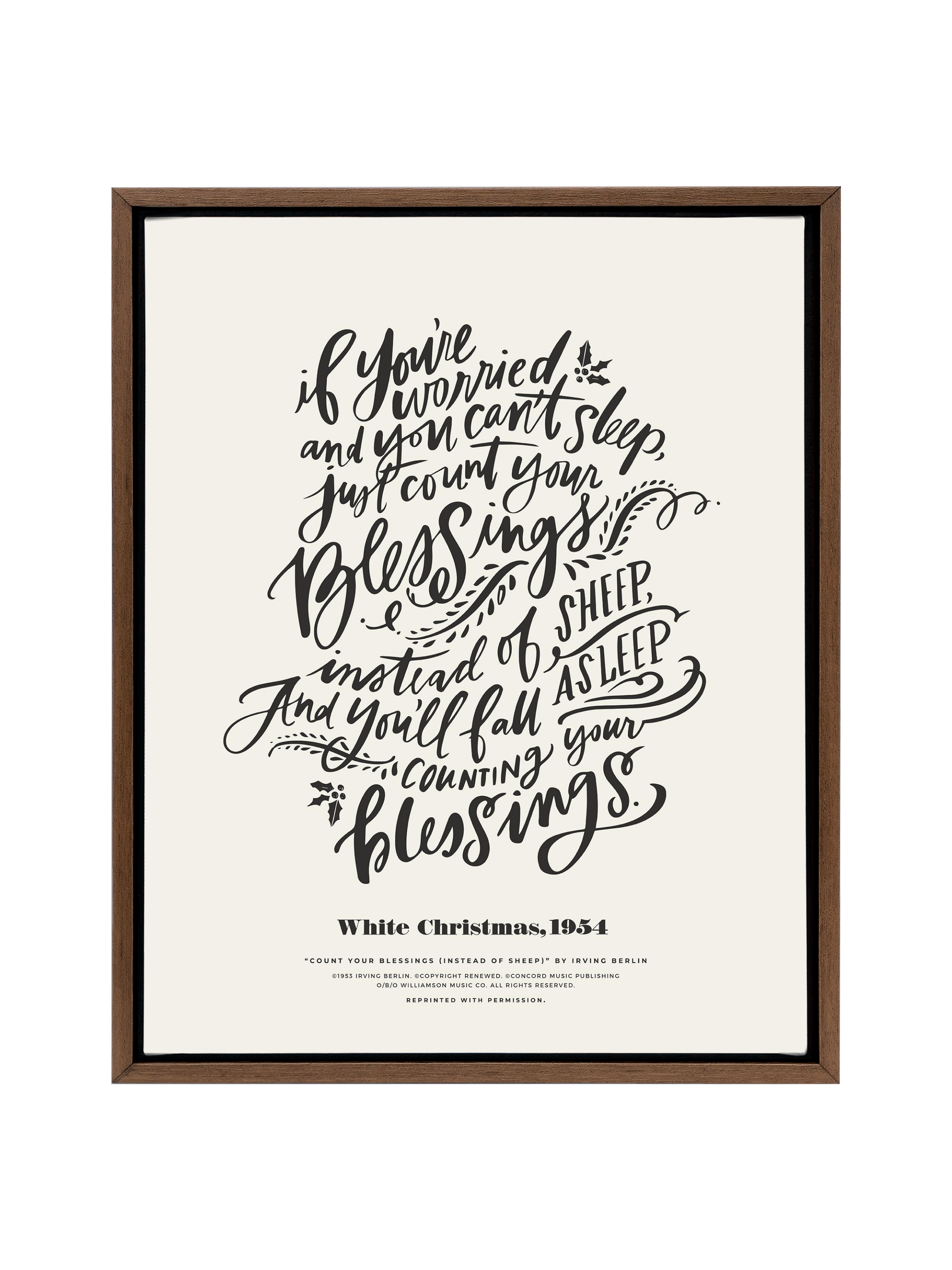 Count Your Blessings (White Christmas) | Alabaster | Canvas