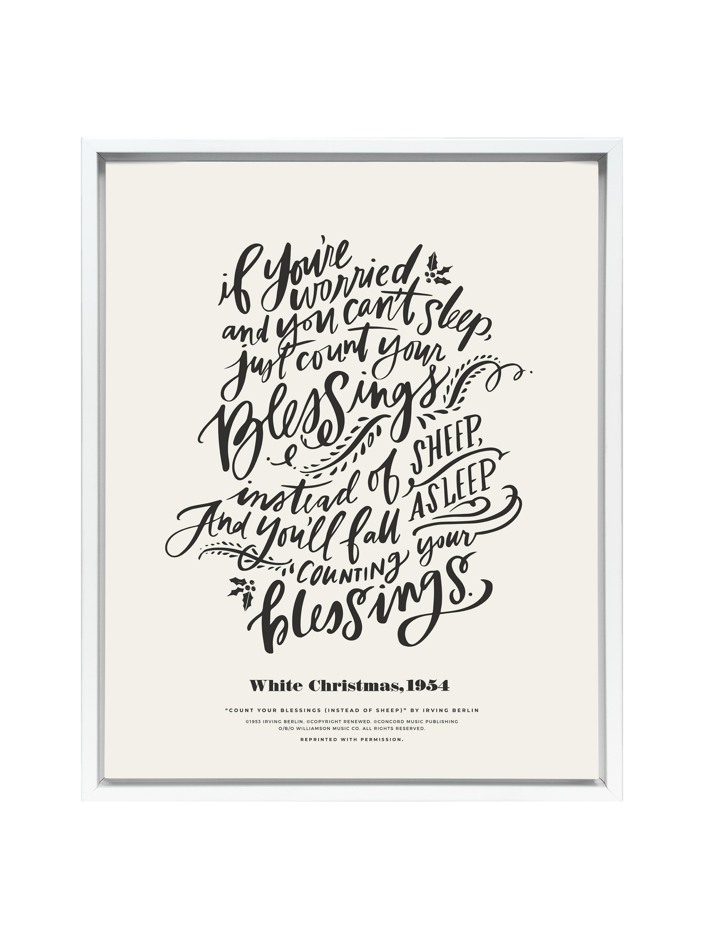 Count Your Blessings (White Christmas) | Alabaster | Canvas