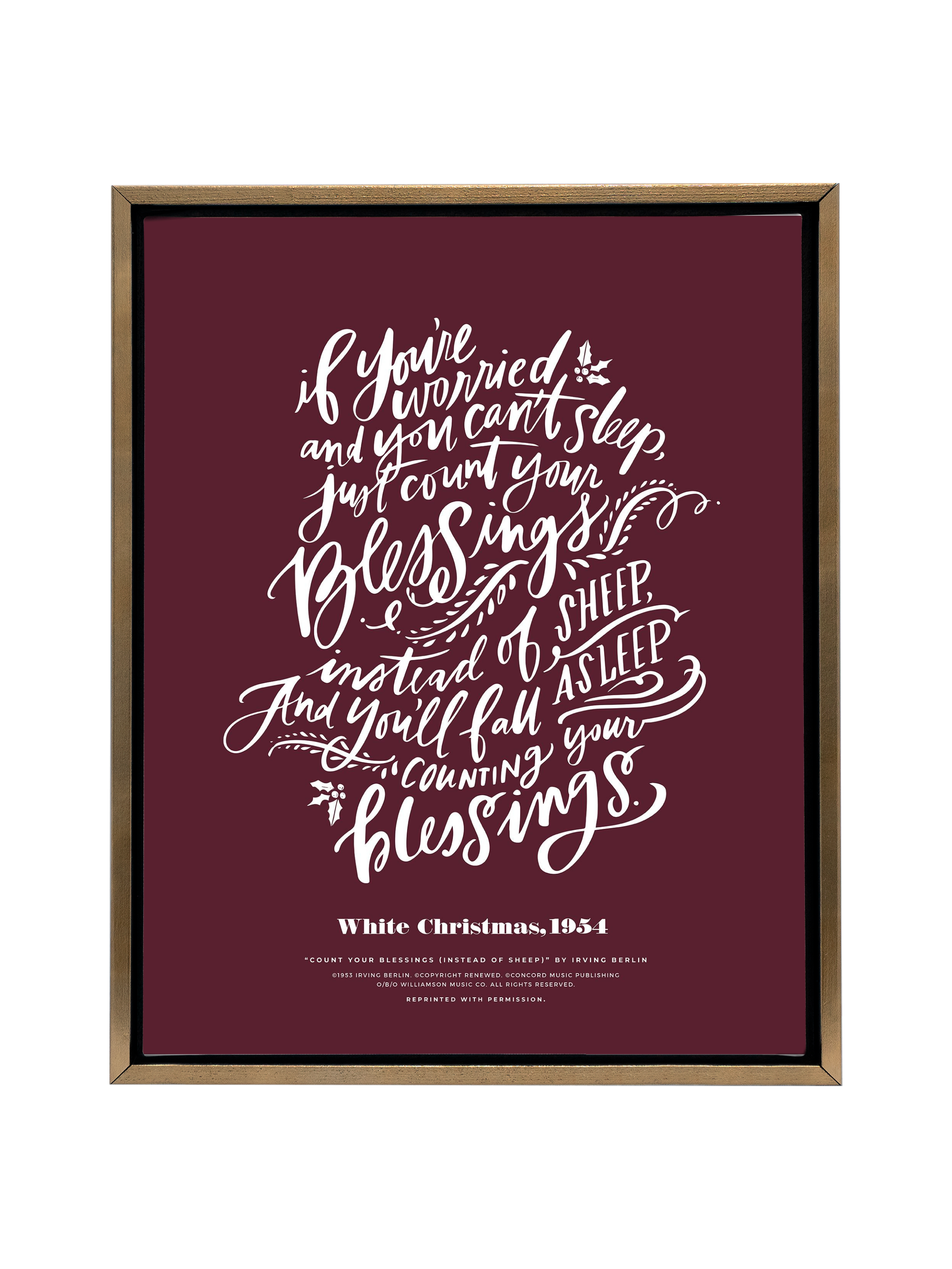 Count Your Blessings (White Christmas) | Pomegranate | Canvas