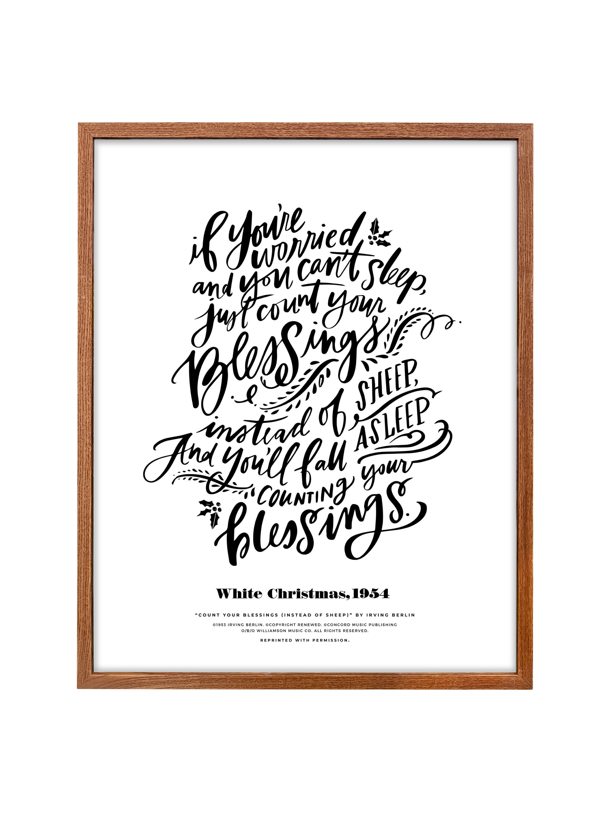Count Your Blessings (White Christmas) | Pure White | Canvas