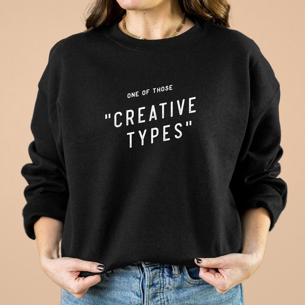 one of those creative types crewneck in black