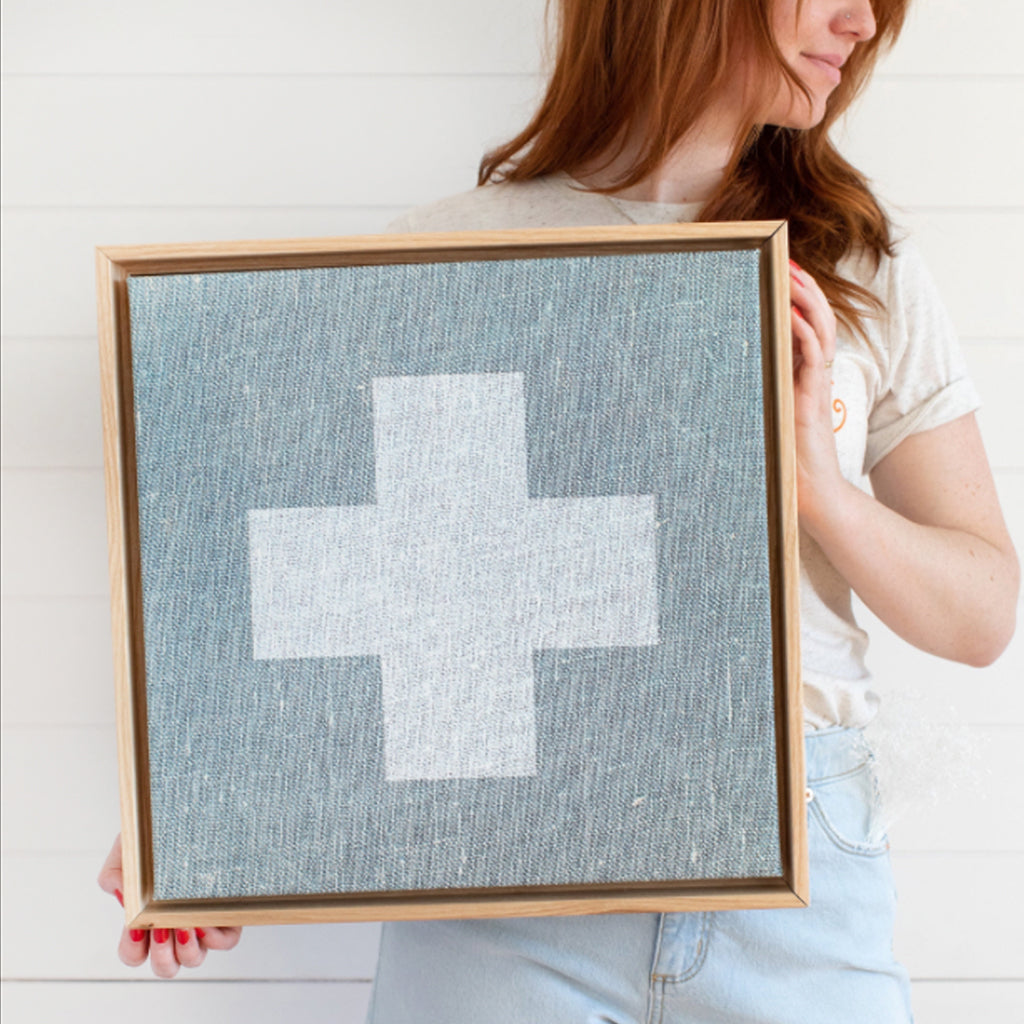 Chambray Cross in Navy | Navy Cross | Canvas