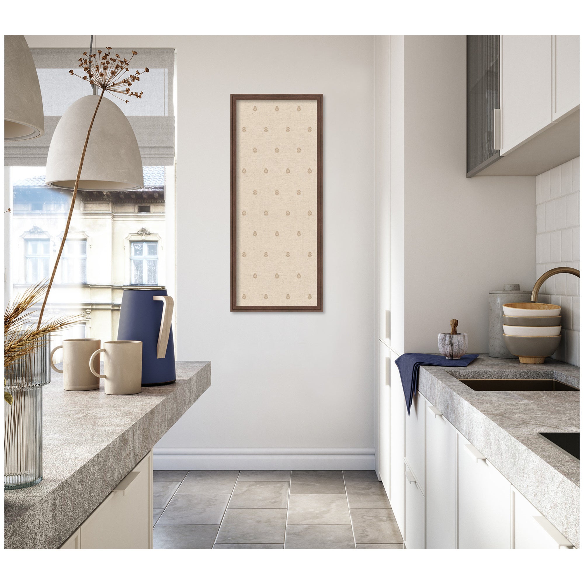 Pinboard Beige Botanical Block Print