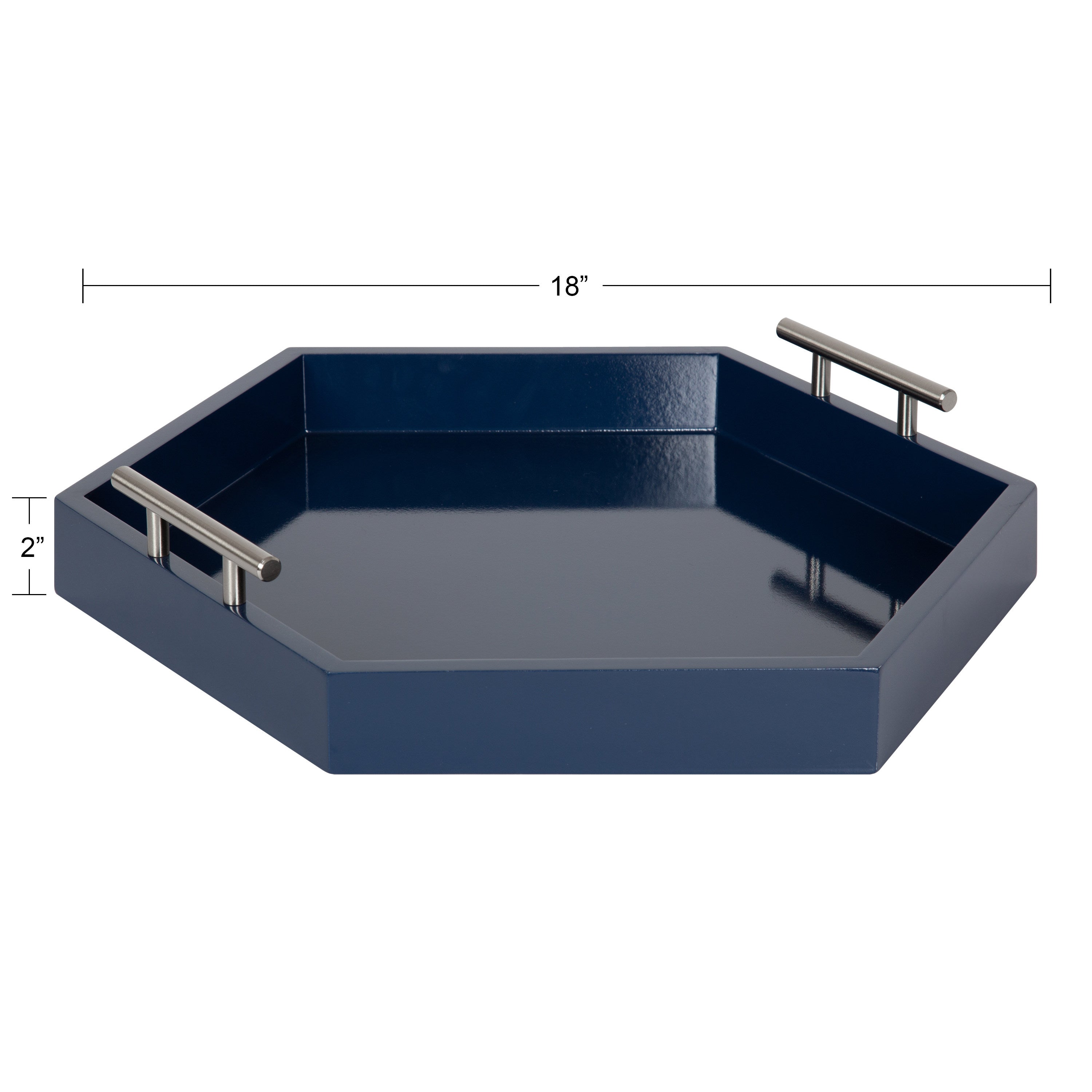 Lipton Hexagon Decorative Tray with Metal Handles