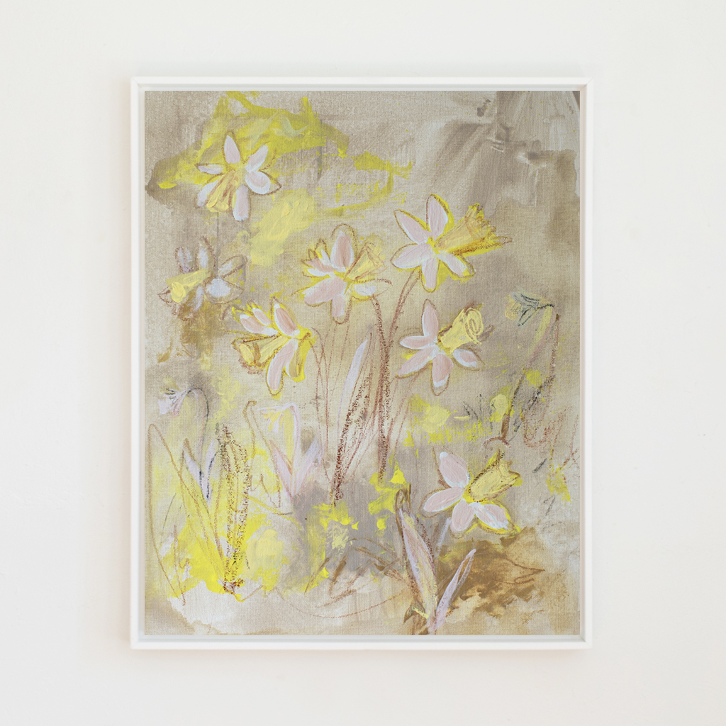 Daffodils on Straw | Art Print