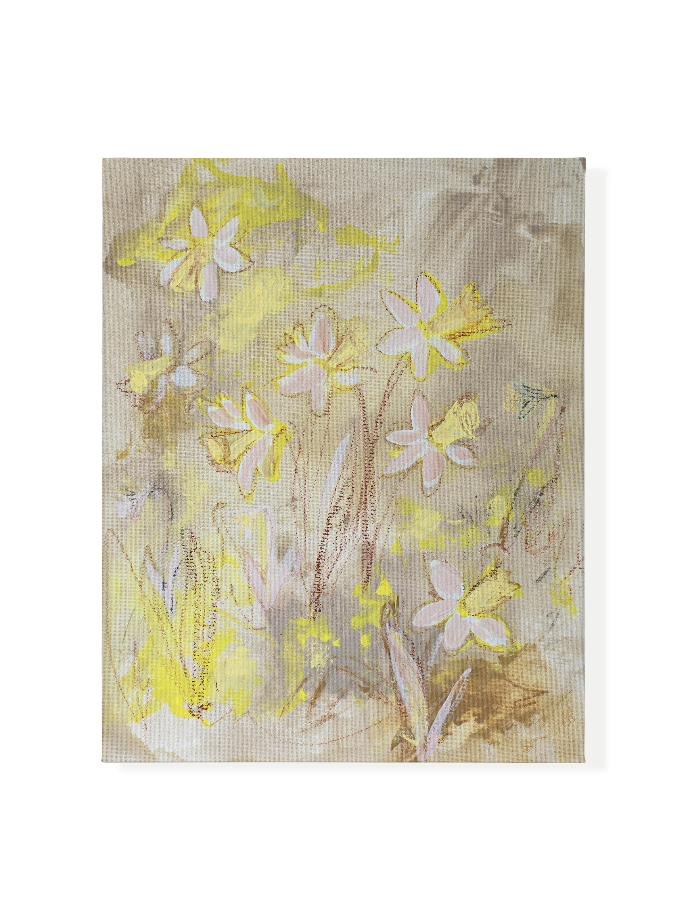 Daffodils on Straw | Canvas