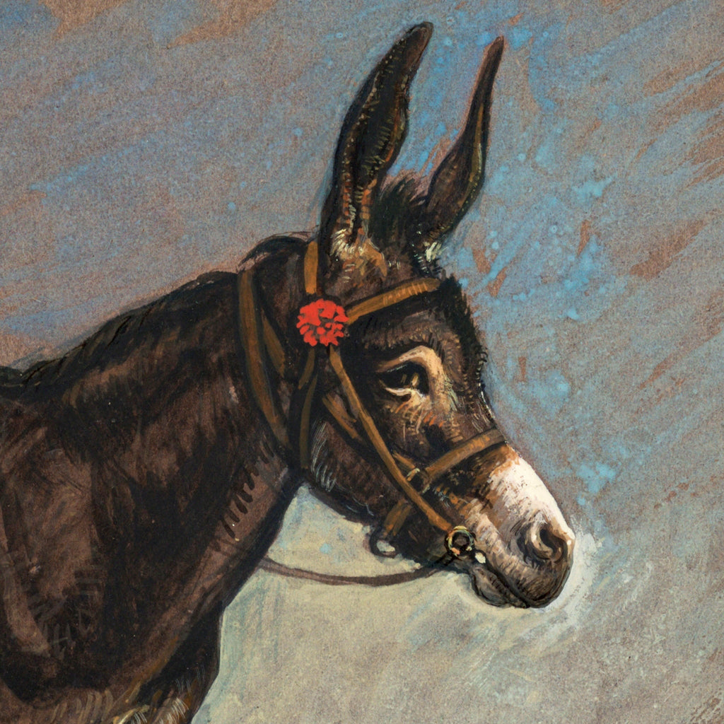 Cheeky Donkey Canvas Wall Art. Square