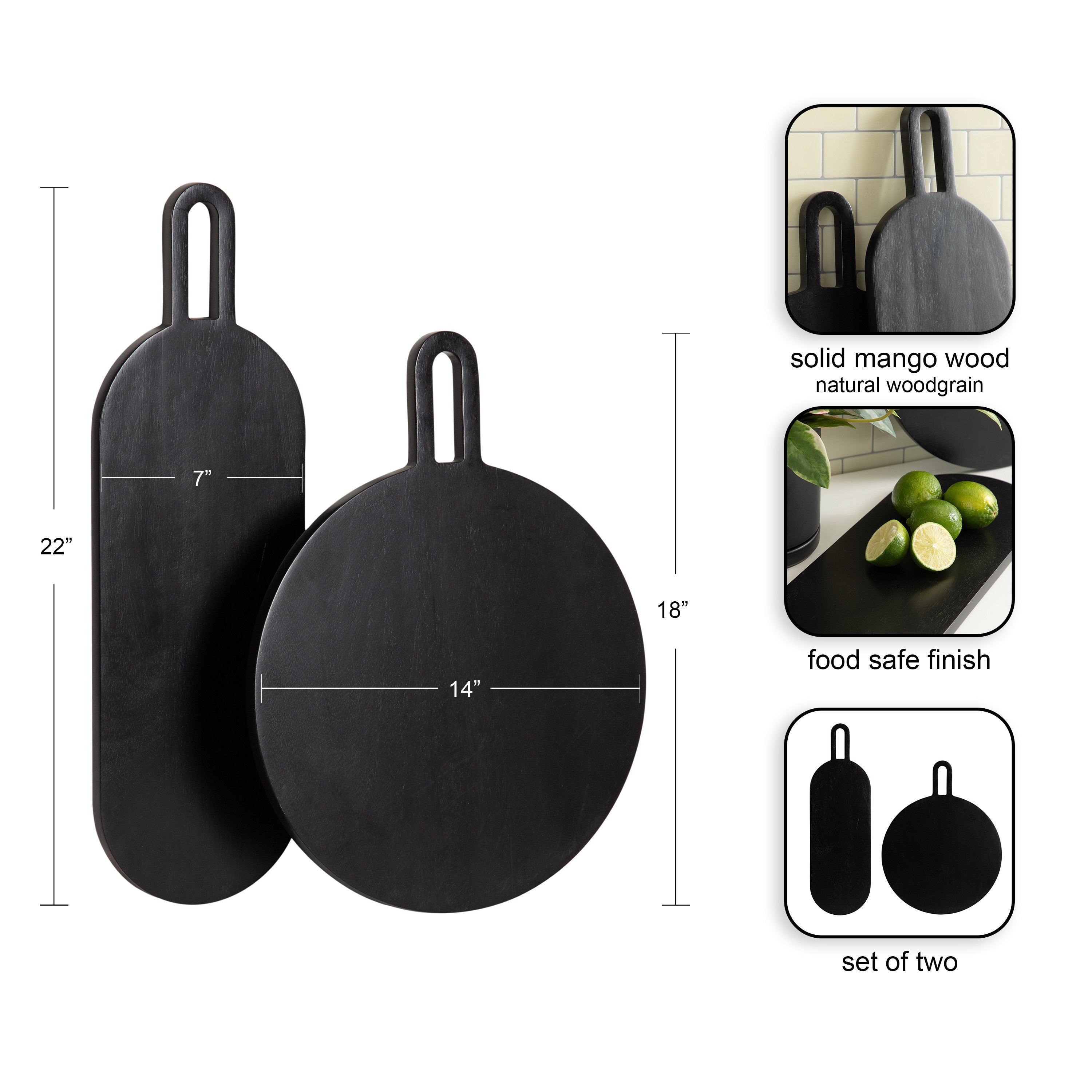 Staven 2 Piece Wood Serving Board Set