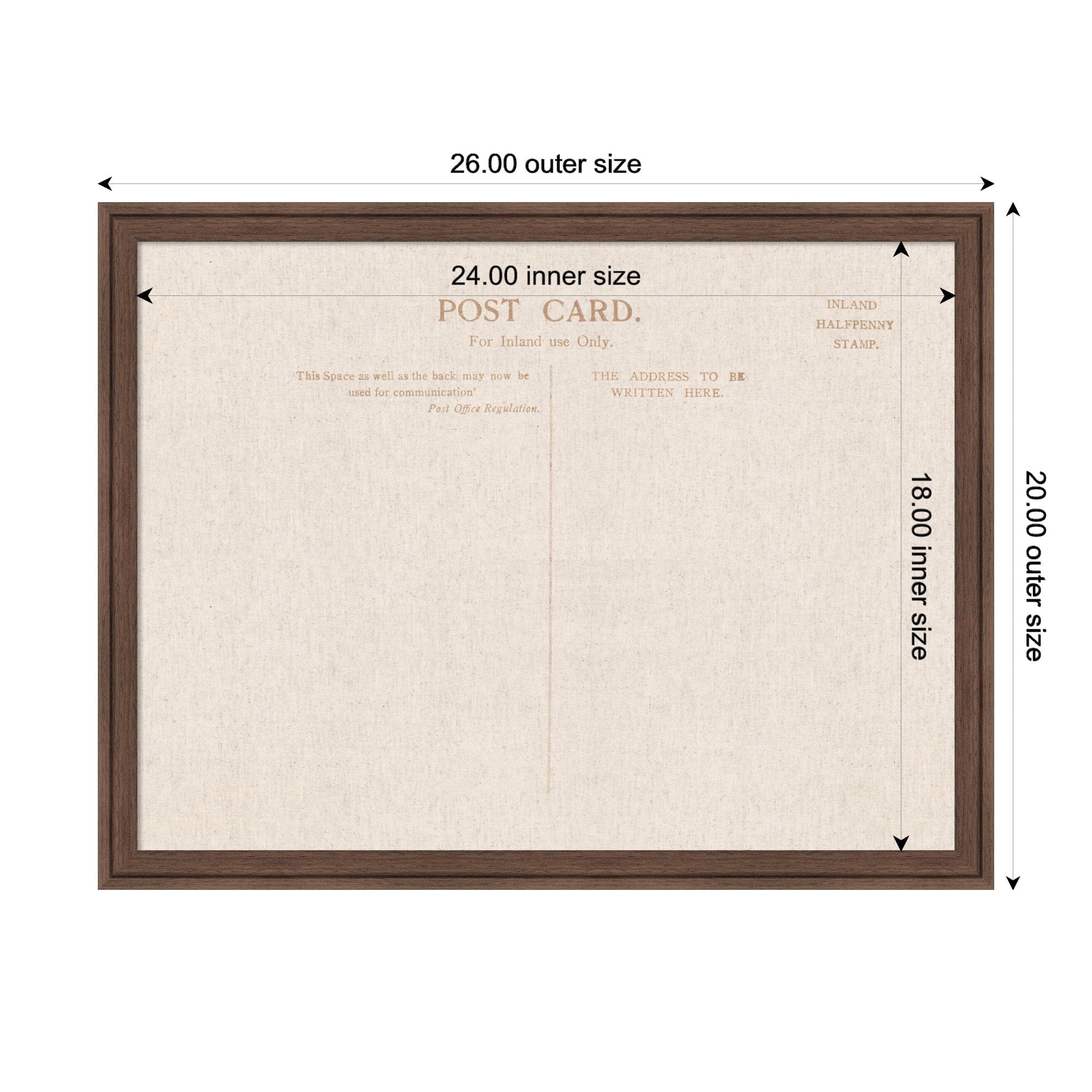 Framed Fabric Pinboard Linen Vintage Post Card Wall Organization