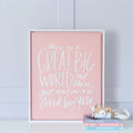 Great Big World in Perfect Peach framed in Gallery White, size 20 x 24