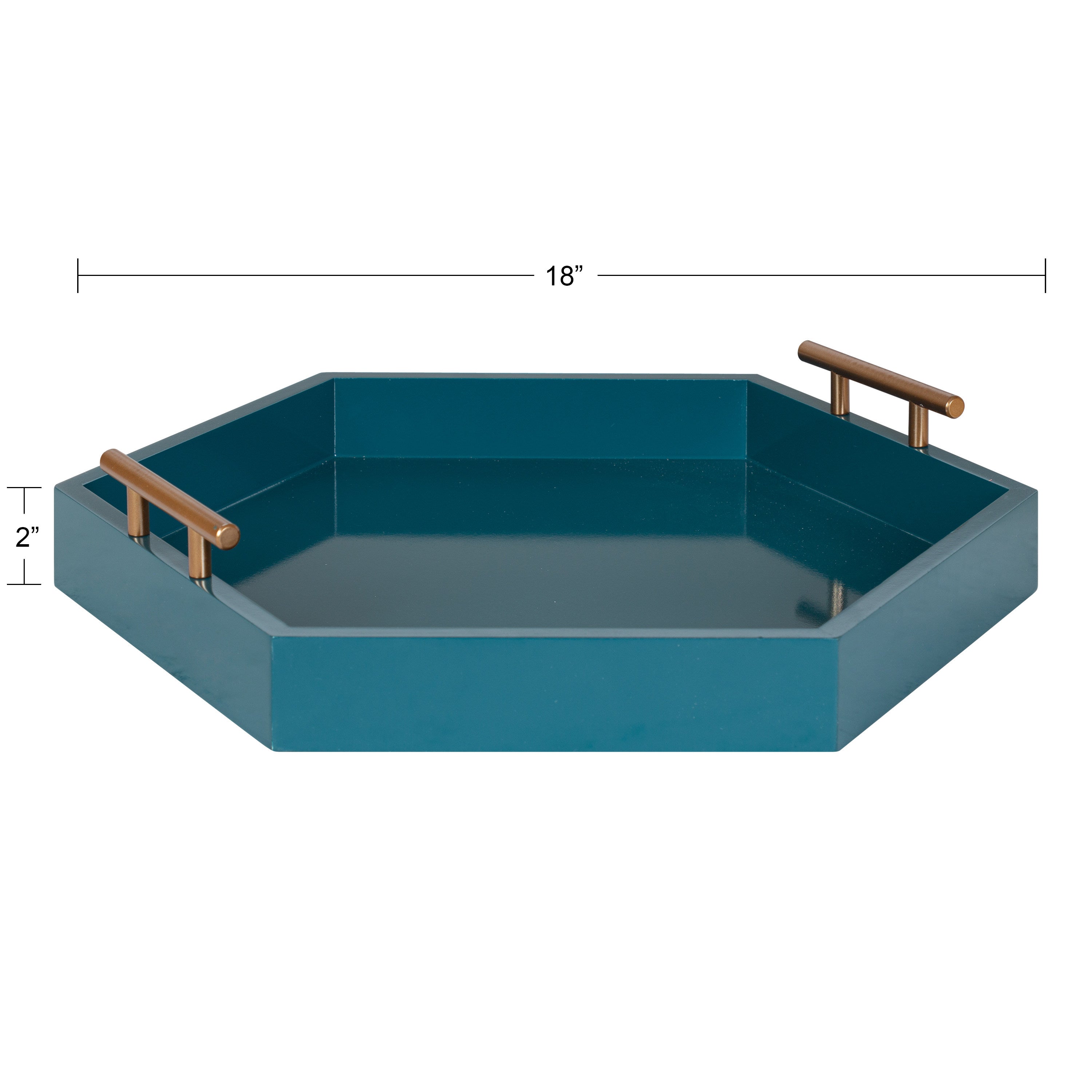 Lipton Hexagon Decorative Tray with Metal Handles