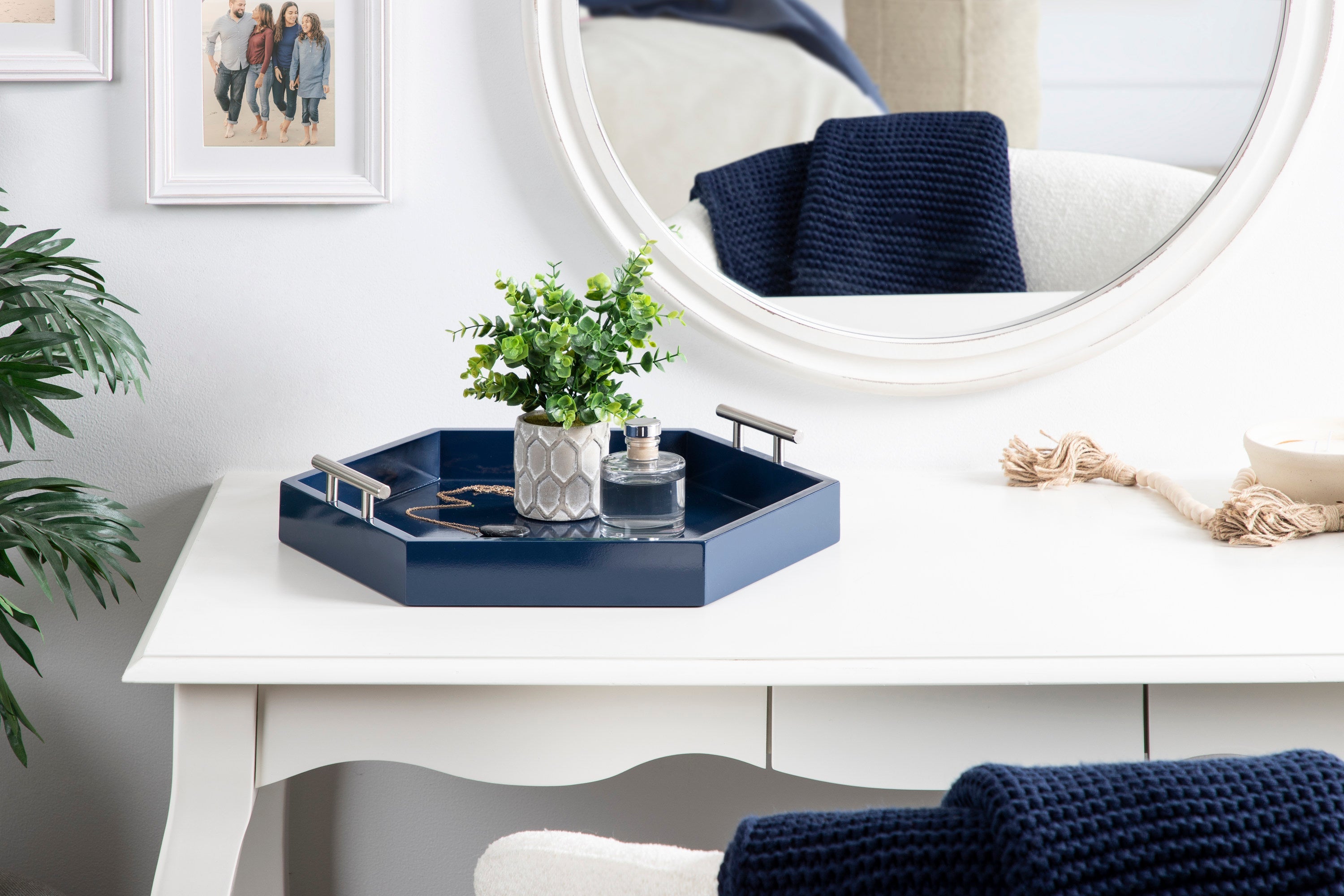 Lipton Hexagon Decorative Tray with Metal Handles