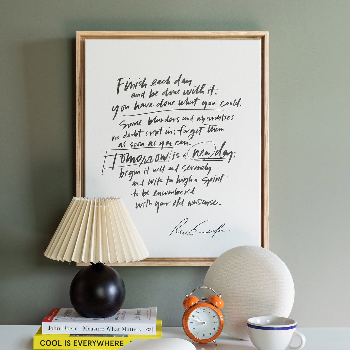 Finish Each Day (Emerson) in Lettering Canvas Wall Art