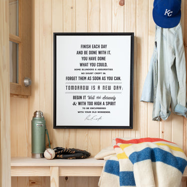 Finish Each Day (Emerson) in Type | Alabaster and Cobalt | Canvas