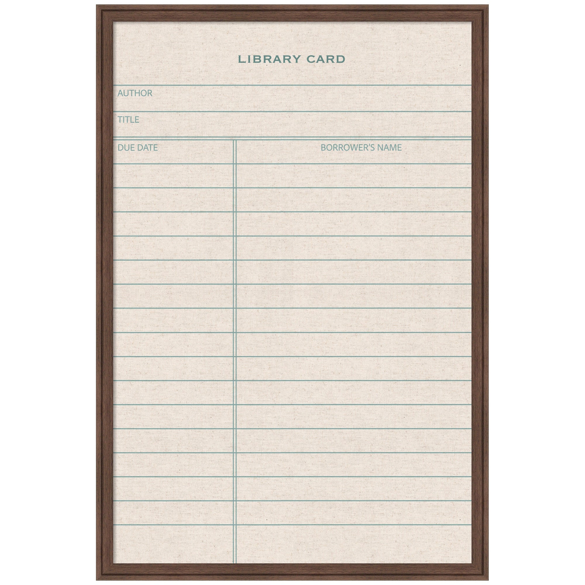 Framed Fabric Pinboard Linen Library Card Wall Organization